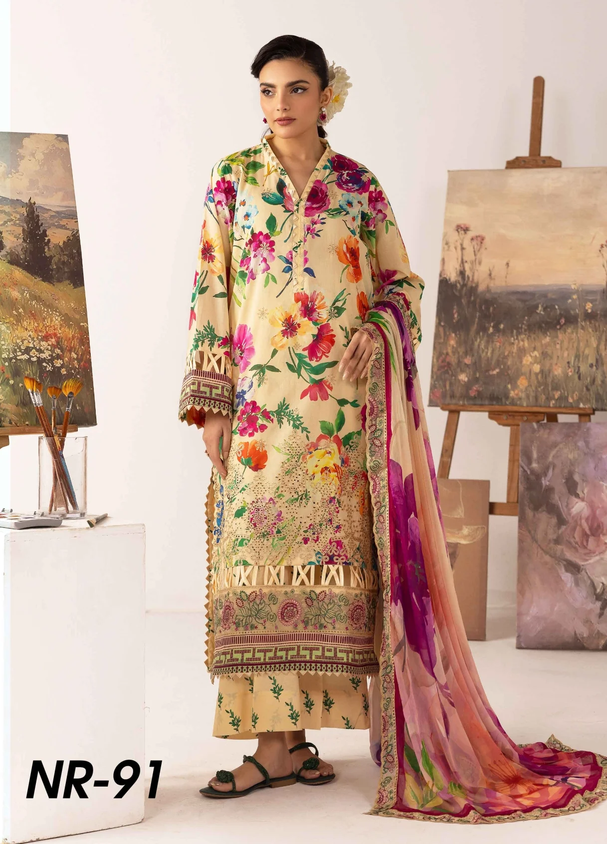 RangRez by NUR Embroidered Lawn