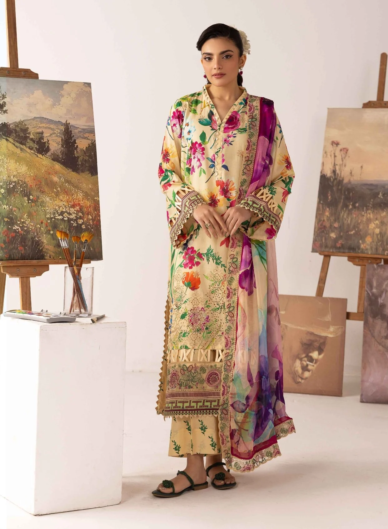 RangRez by NUR Embroidered Lawn - Image 4