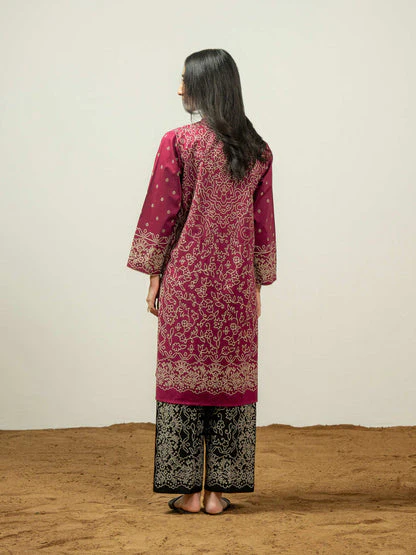 2 Piece Cambric Suit-Paste Print (Pret) - Image 2