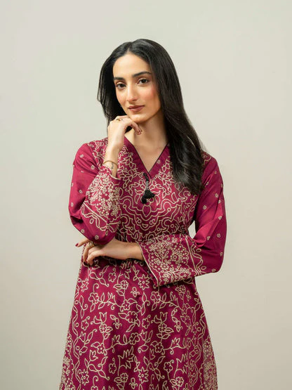 2 Piece Cambric Suit-Paste Print (Pret) - Image 3