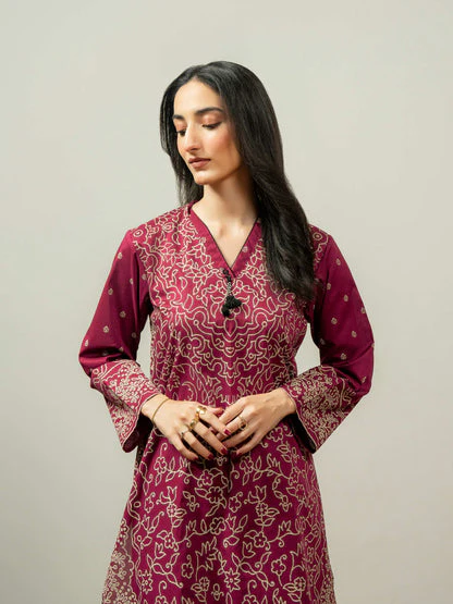 2 Piece Cambric Suit-Paste Print (Pret) - Image 5