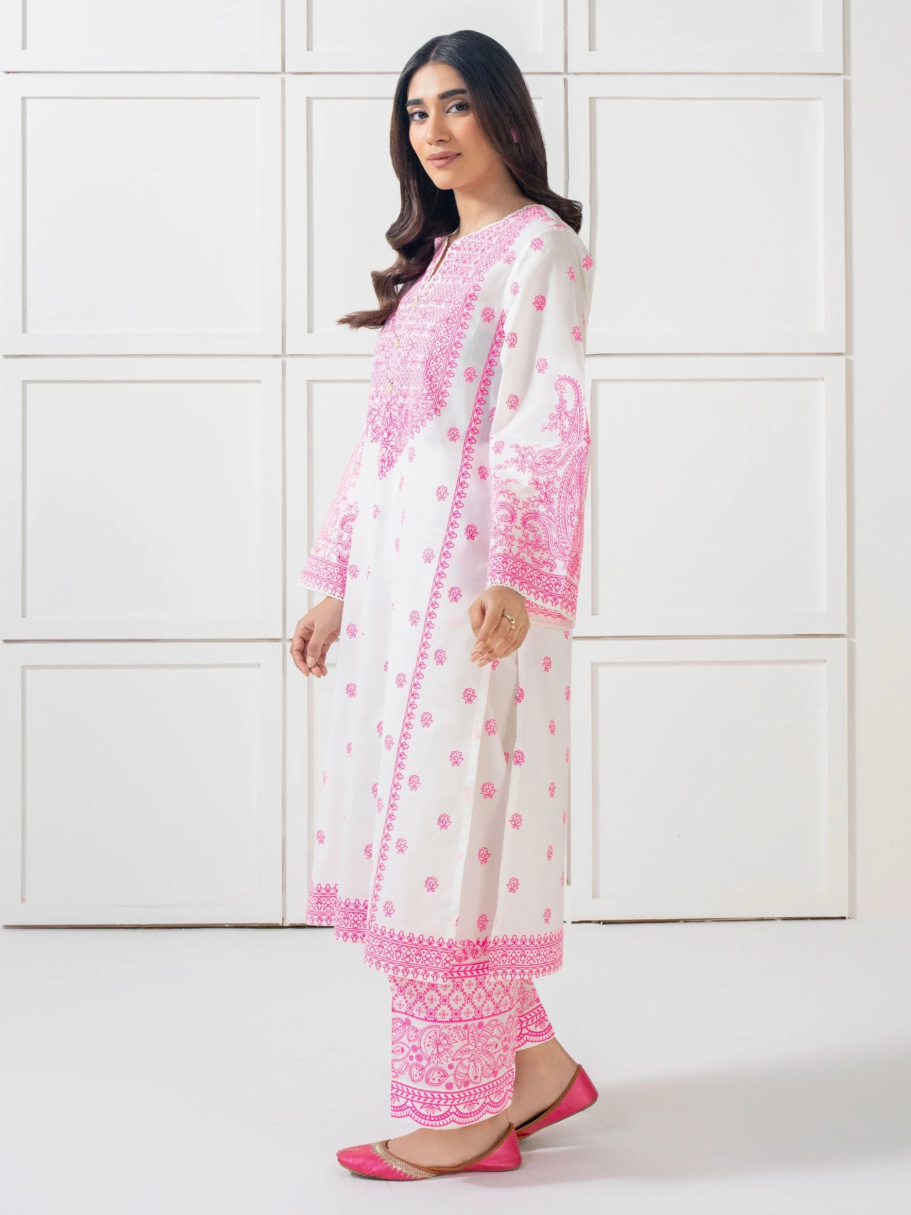 2 Piece Cambric Suit Printed (Pret) - Image 3