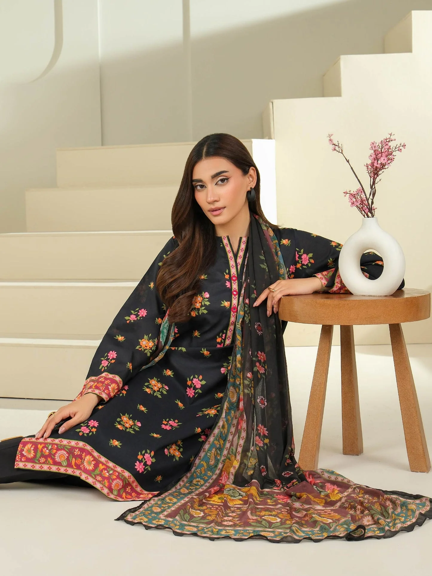 2 Piece Cambric Suit-Printed (Unstitched) - Image 6