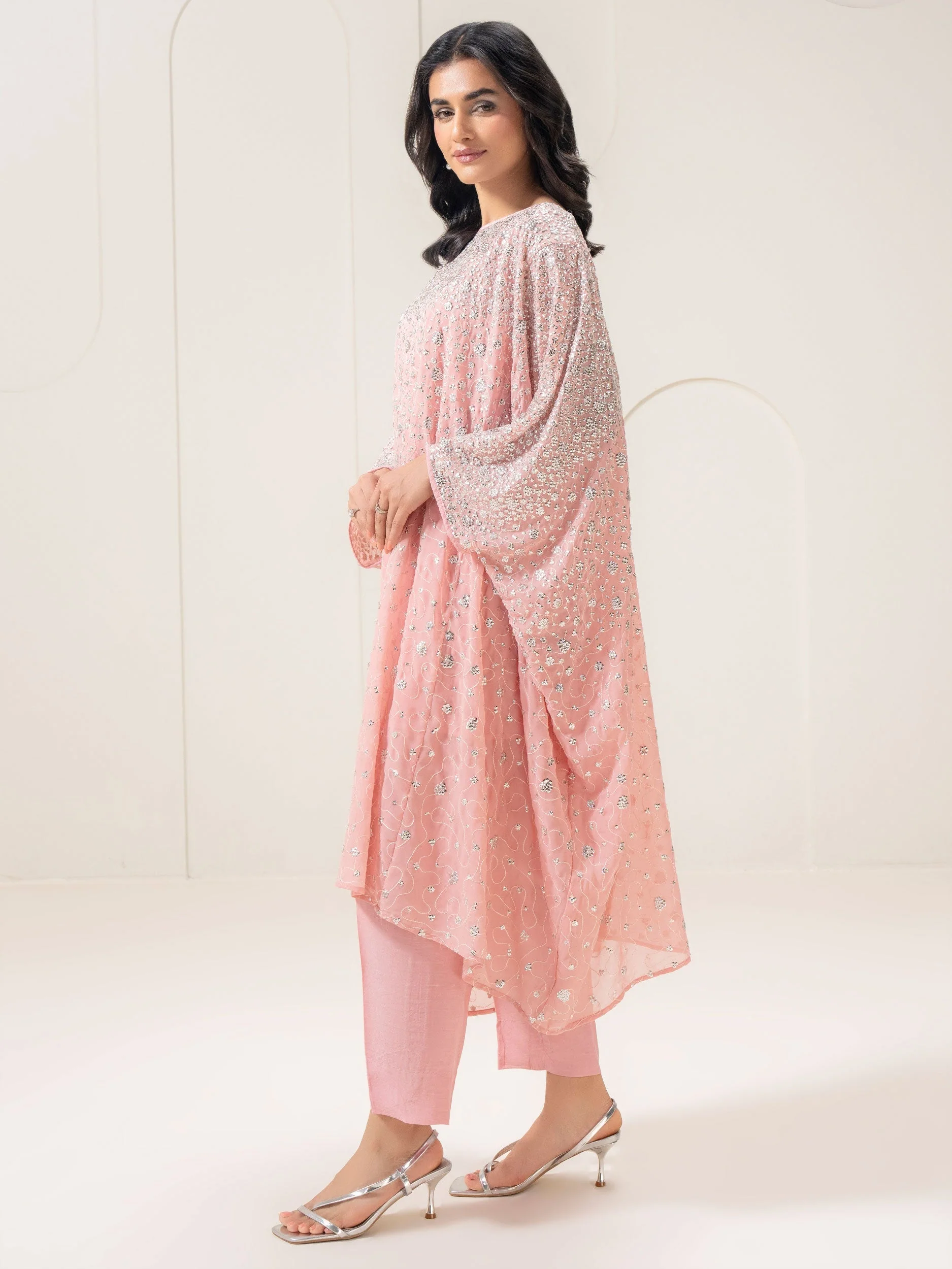 2 Piece Chiffon Suit-Embellished (Pret) - Image 3