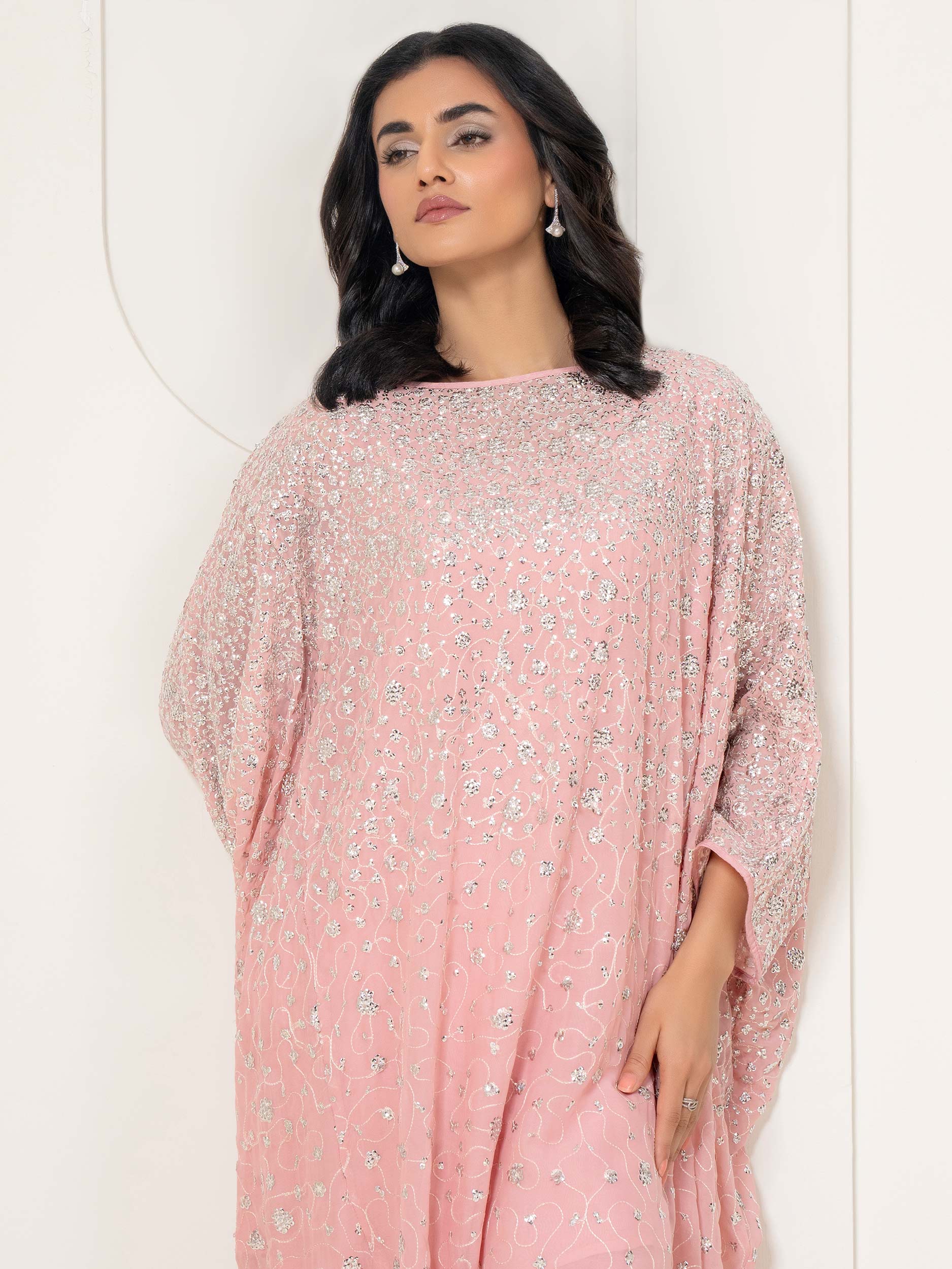 2 Piece Chiffon Suit-Embellished (Pret) - Image 5