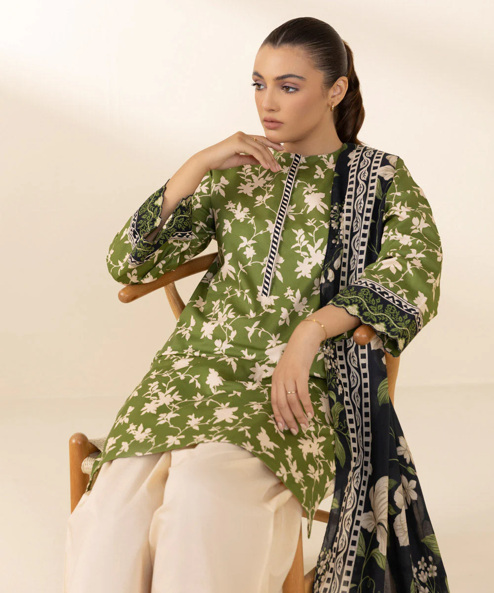 2 Piece Printed Cotton Viscose Suit - Image 2
