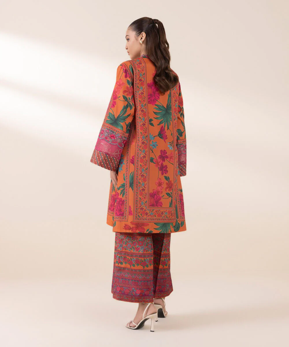 2 Piece Embroidered Silk Suit - Image 2