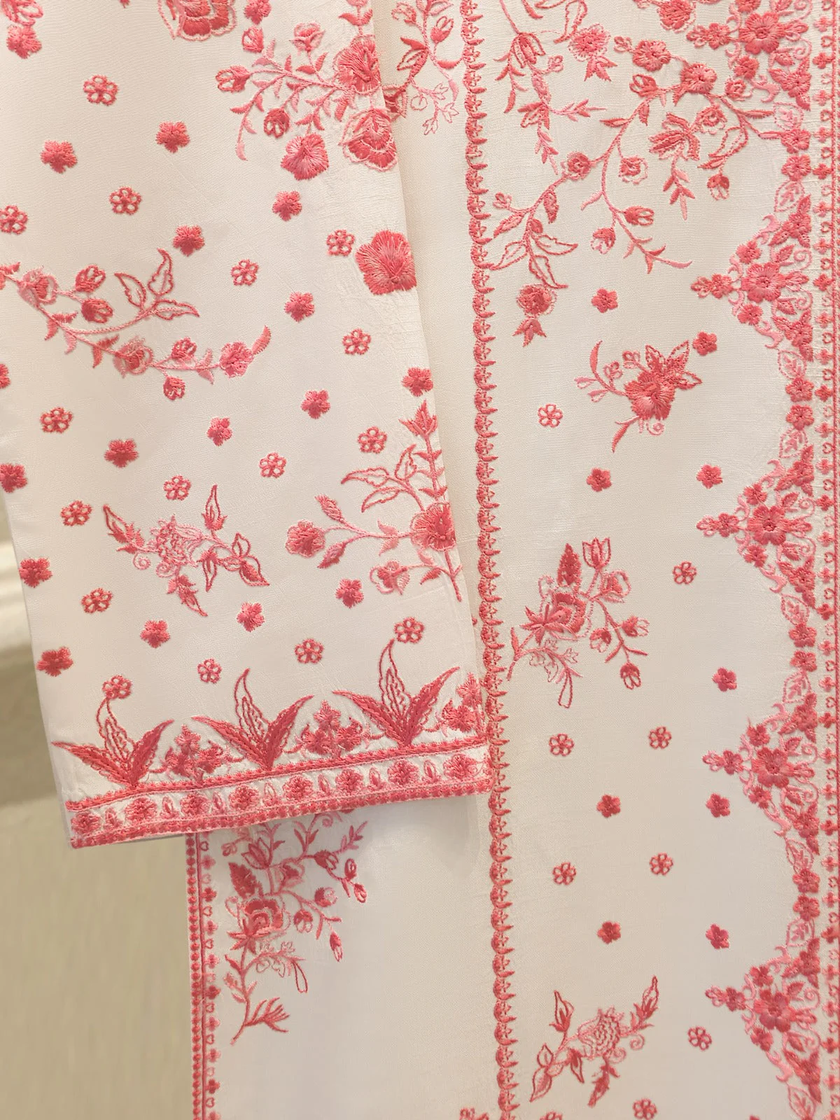 2 Piece- Korean Silk Embroidered Suit - Image 6
