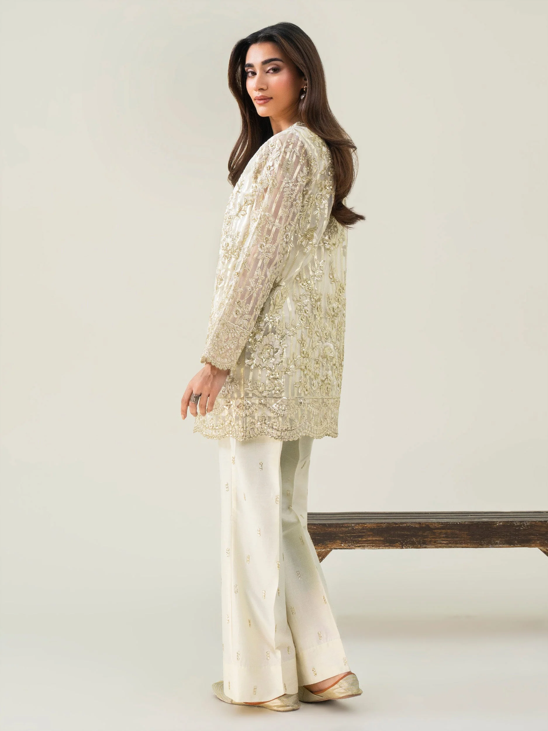 2 Piece Organza Suit-Embroidered (Pret) - Image 2