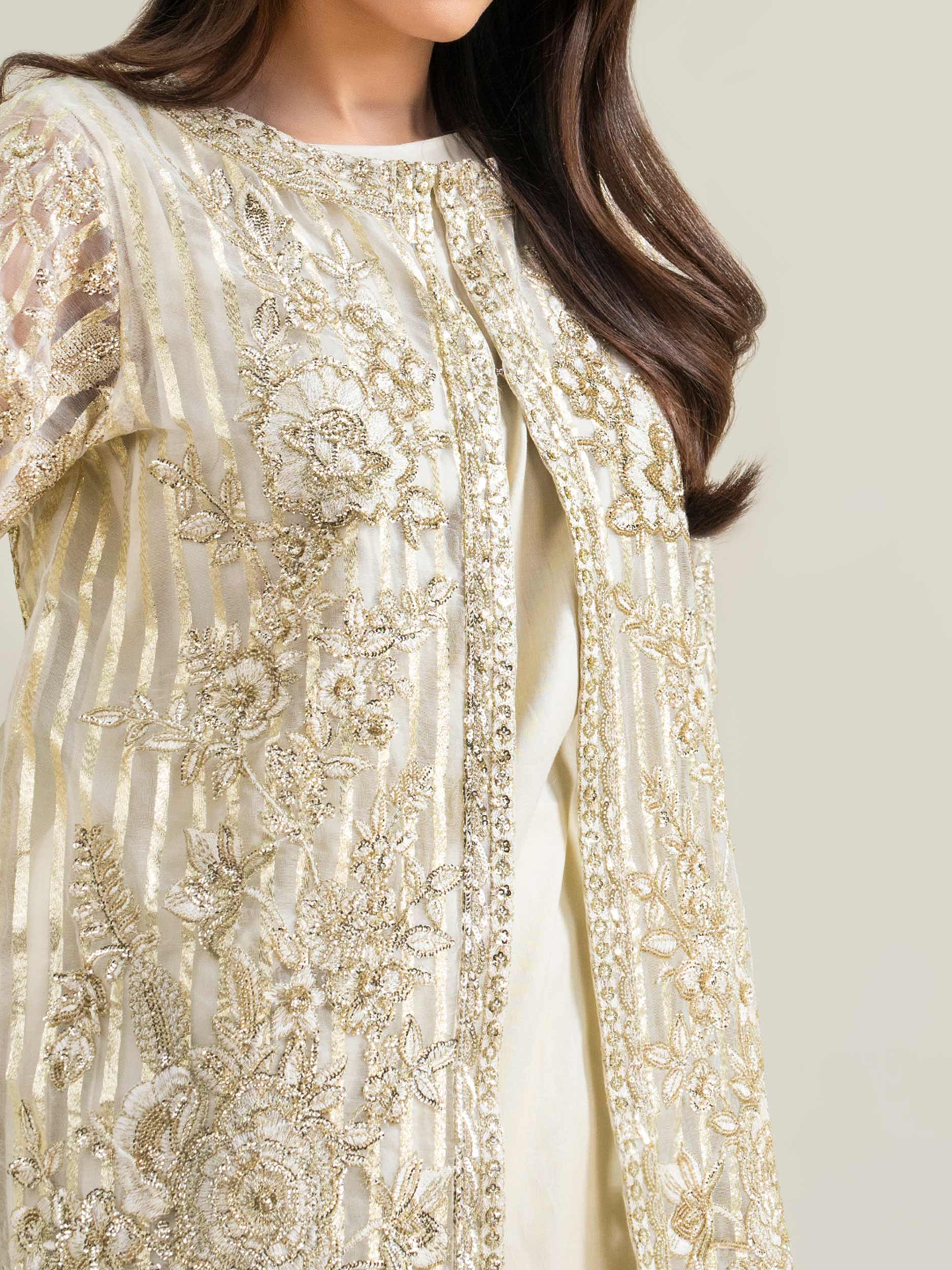 2 Piece Organza Suit-Embroidered (Pret) - Image 7