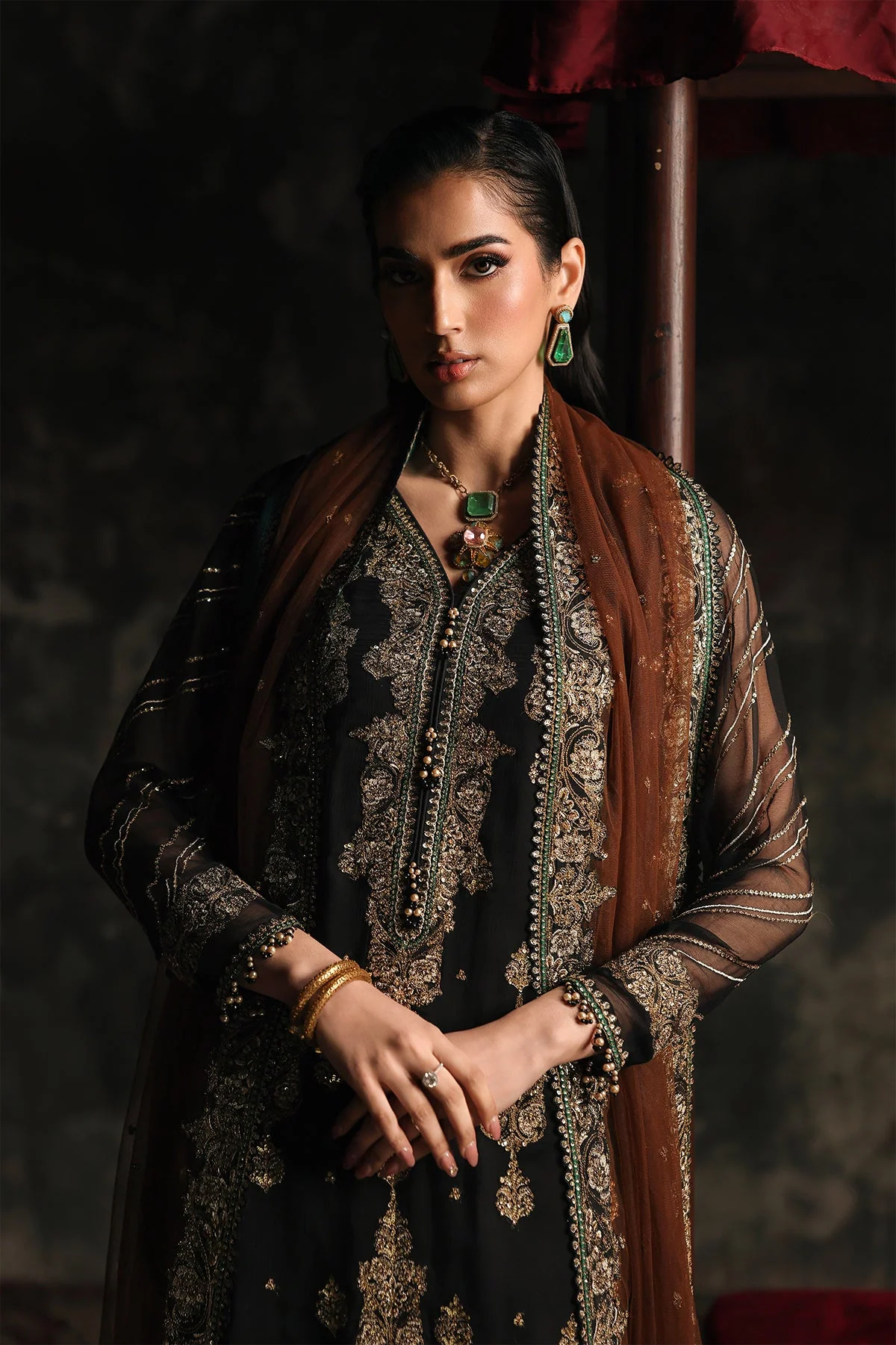 3 Pc Embroidered Dyed Chiffon - Image 5