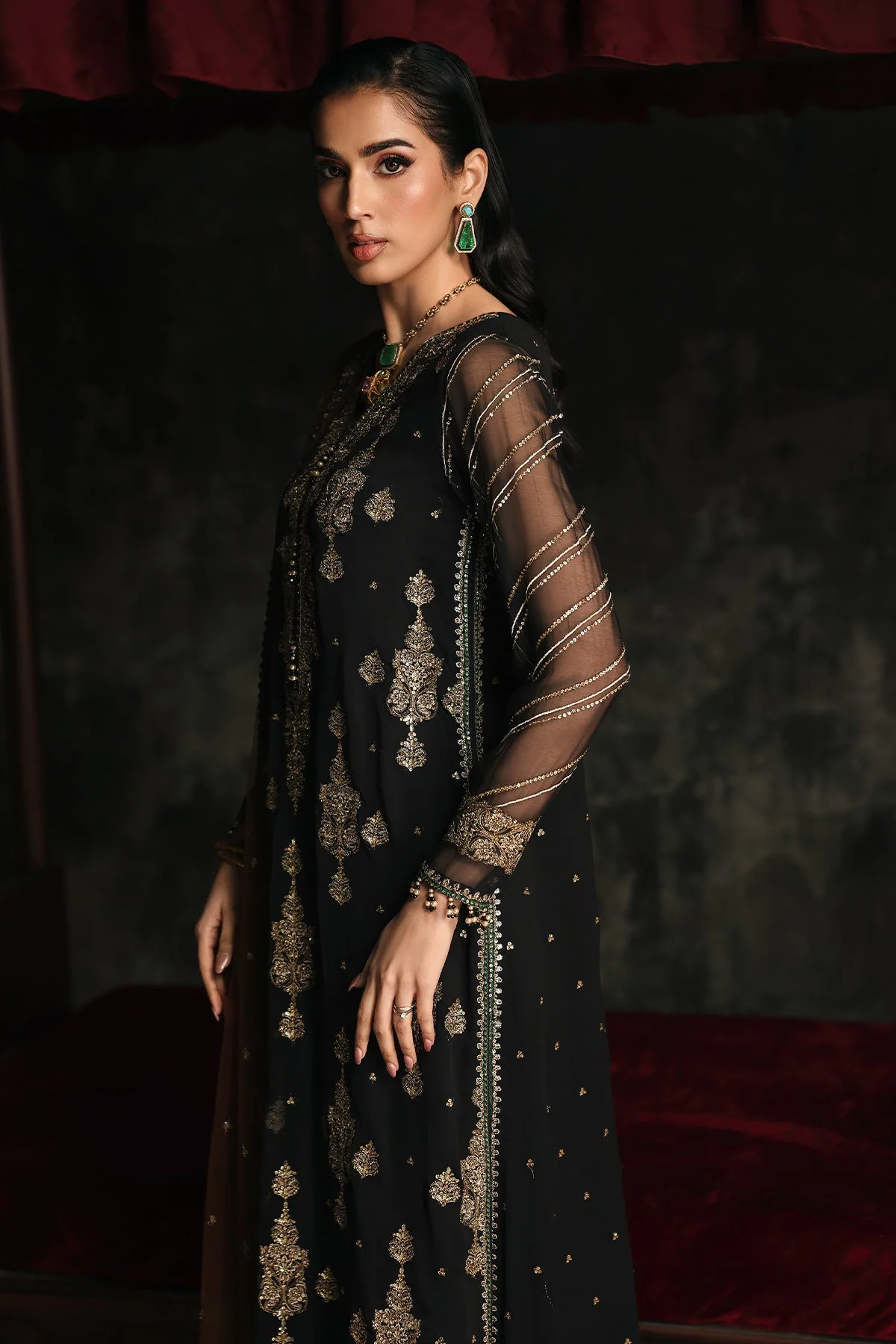 3 Pc Embroidered Dyed Chiffon - Image 6