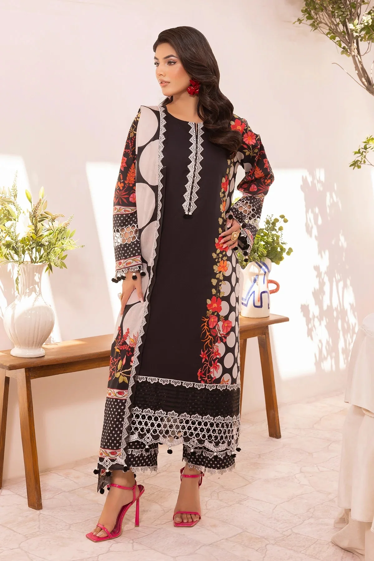3-PC Embroidered Lawn