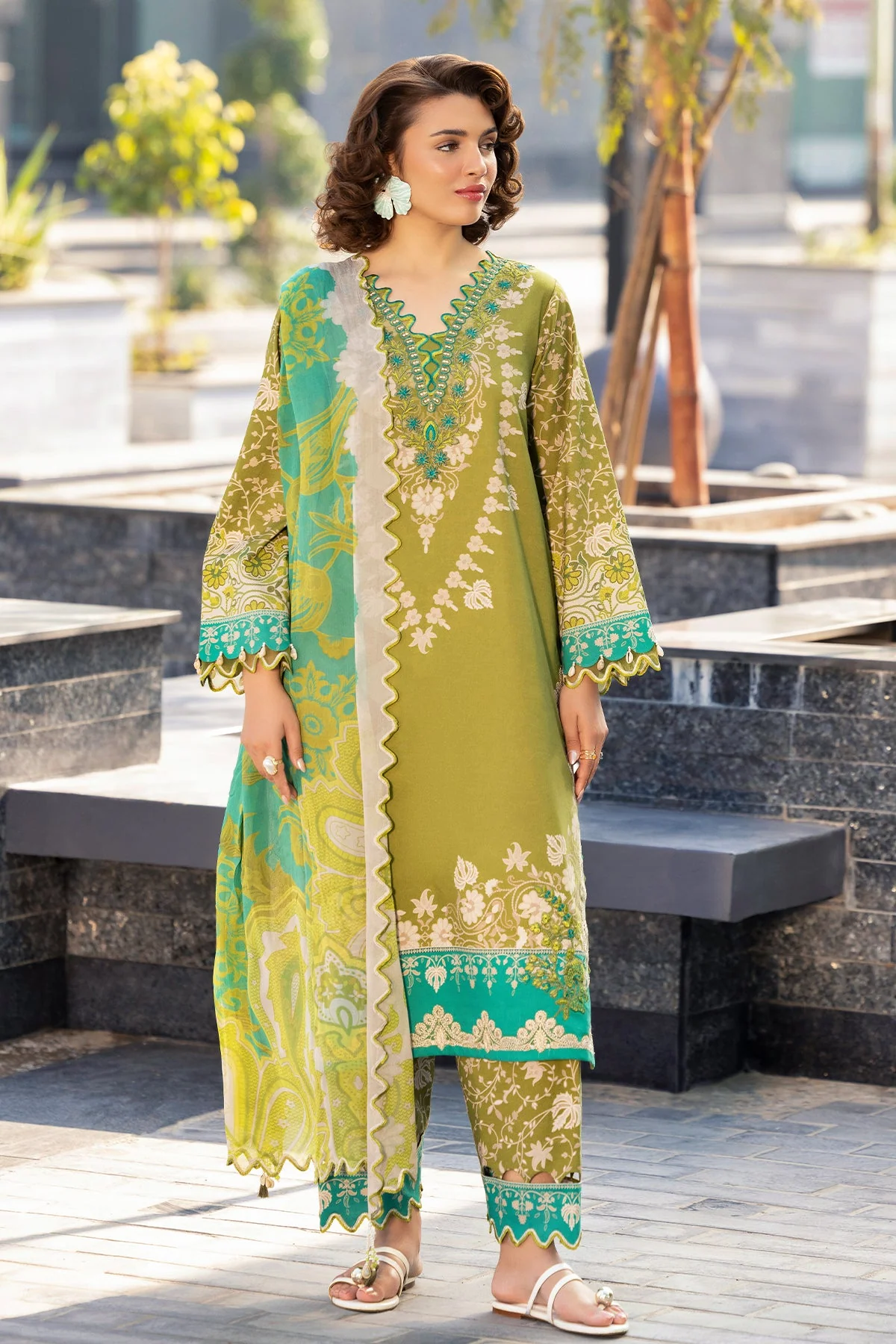3-PC Unstitched Embroidered Lawn Collection
