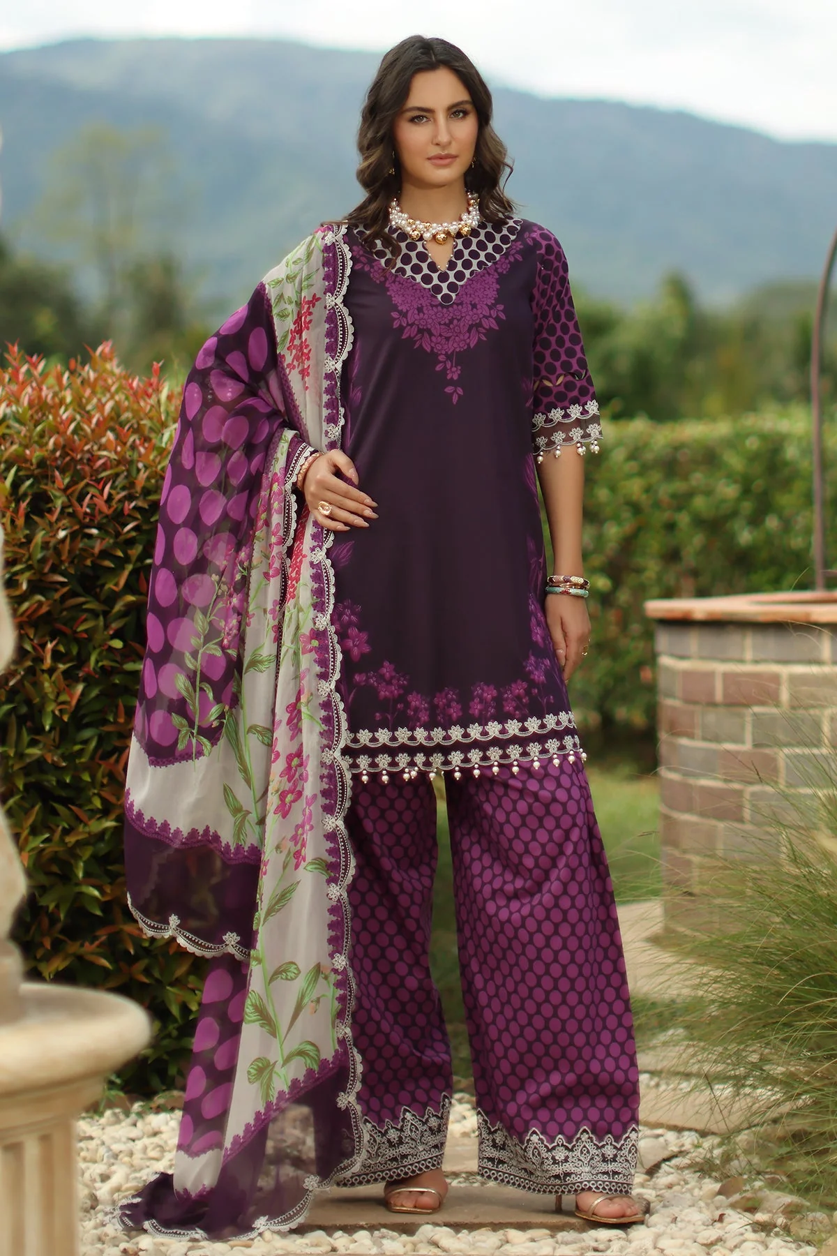 3-PC Unstitched Embroidered Lawn Collection