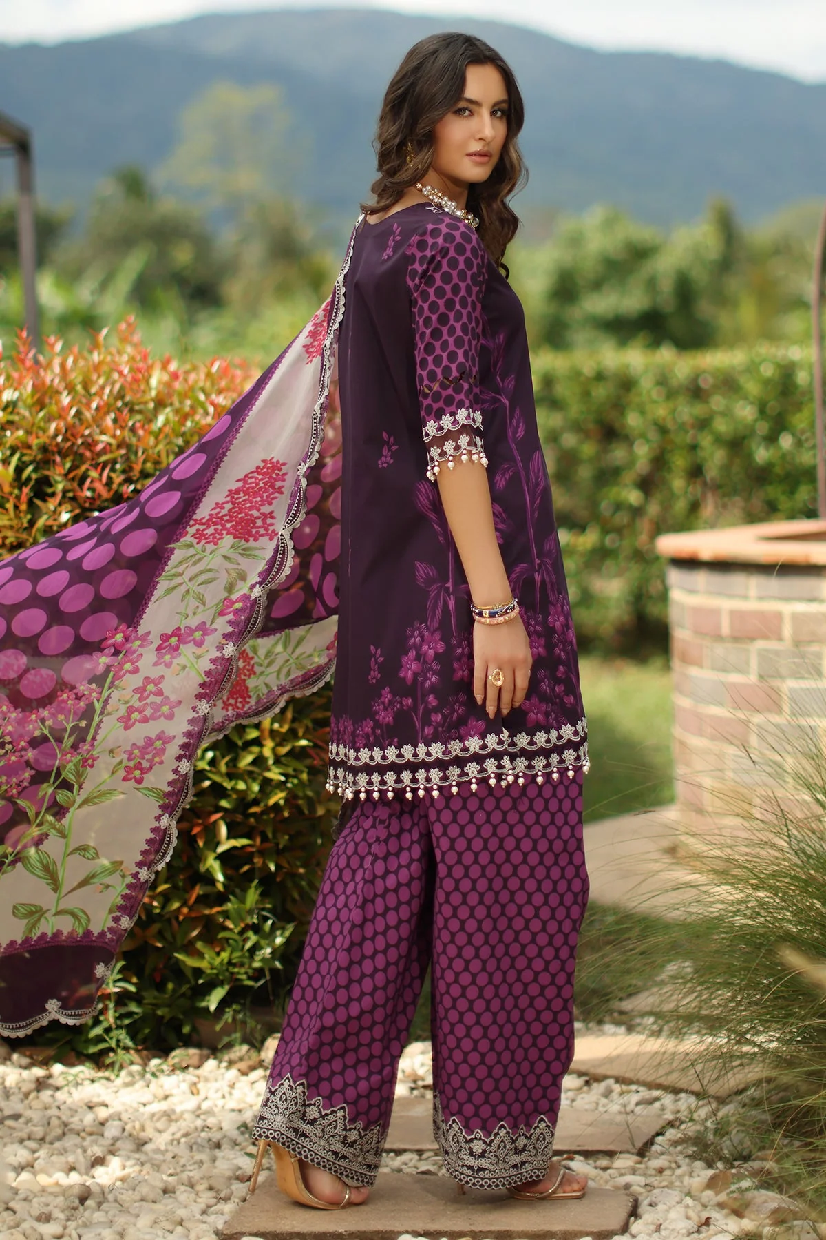 3-PC Unstitched Embroidered Lawn Collection - Image 2