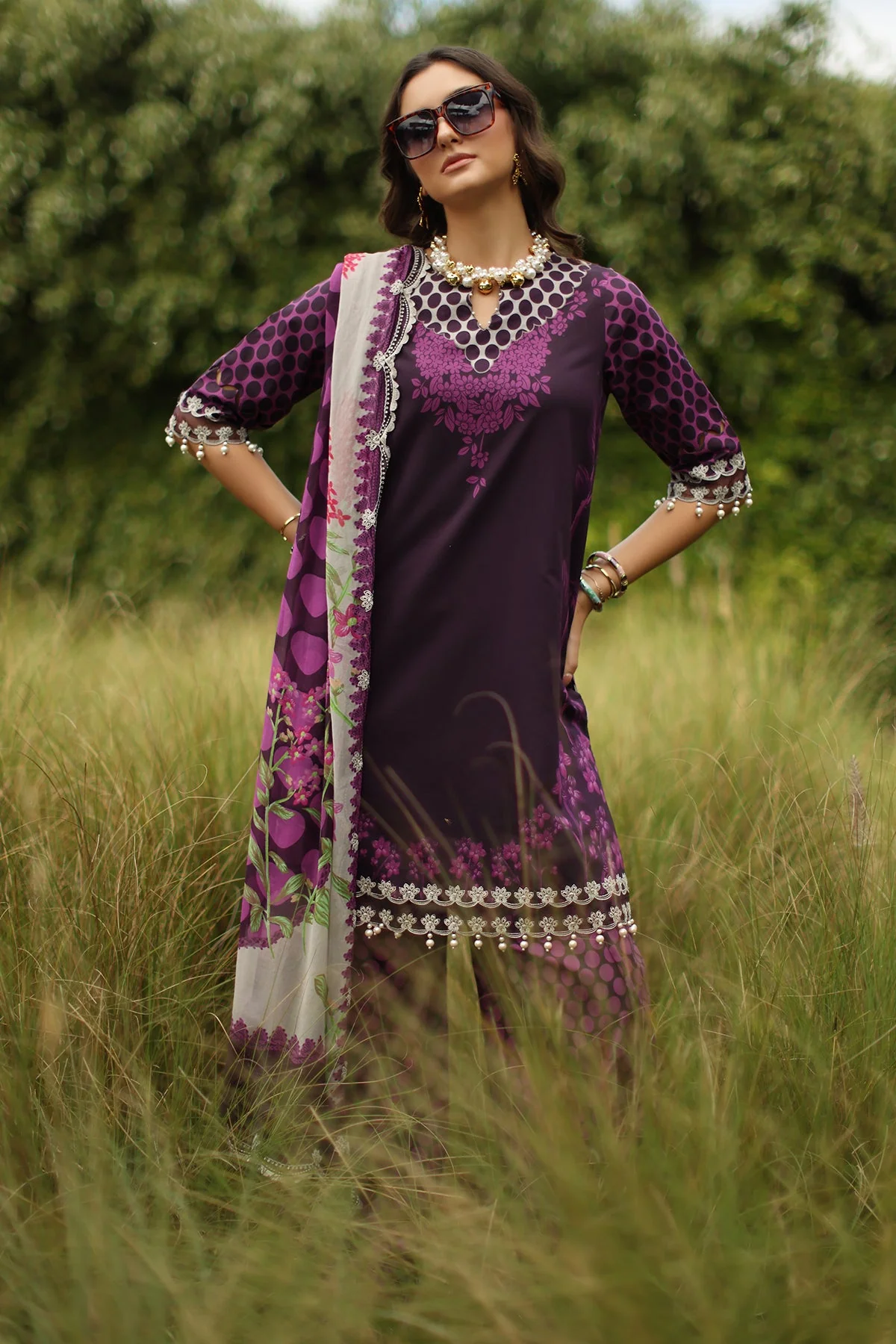 3-PC Unstitched Embroidered Lawn Collection - Image 5