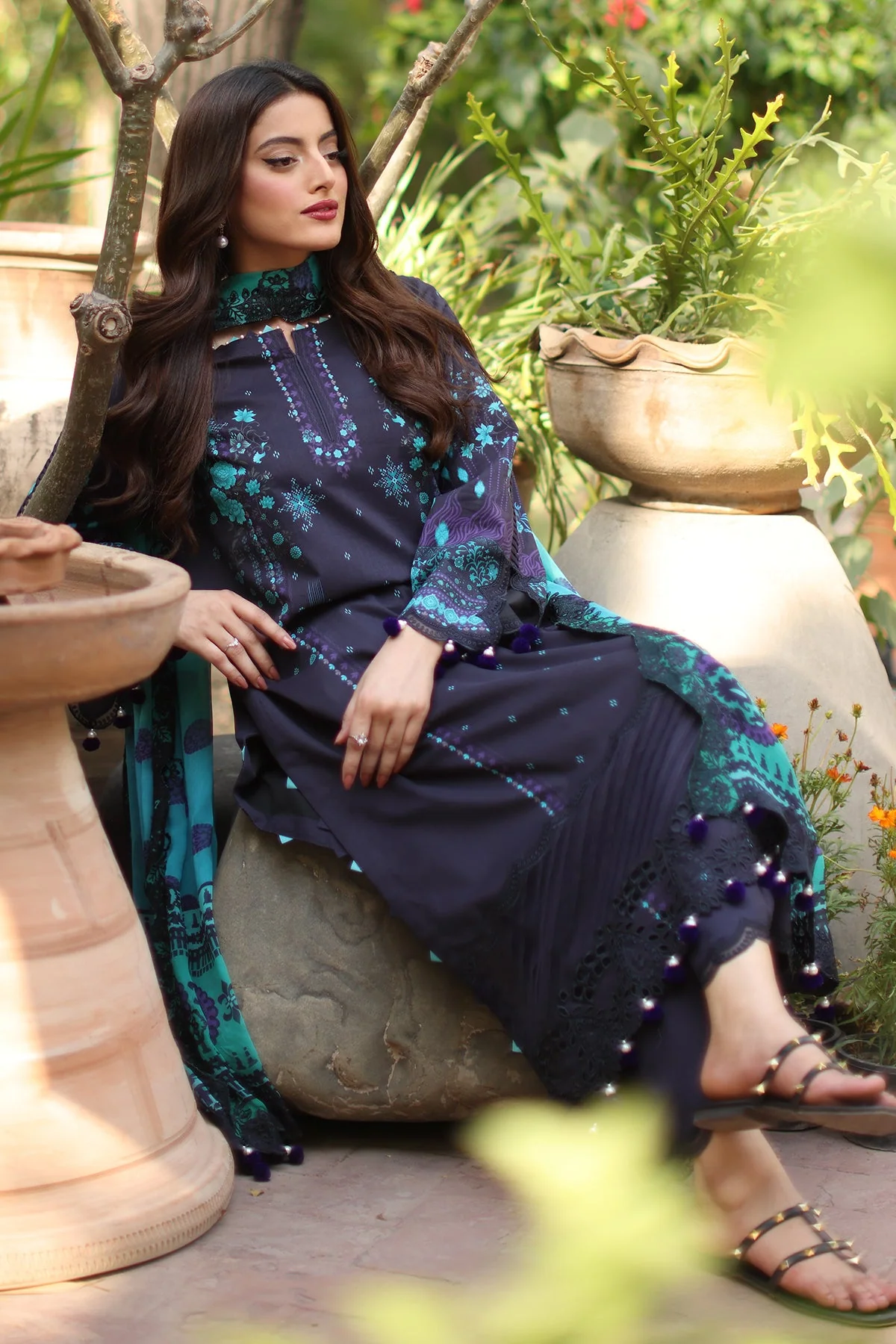 3-PC Unstitched Embroidered Lawn Collection - Image 4