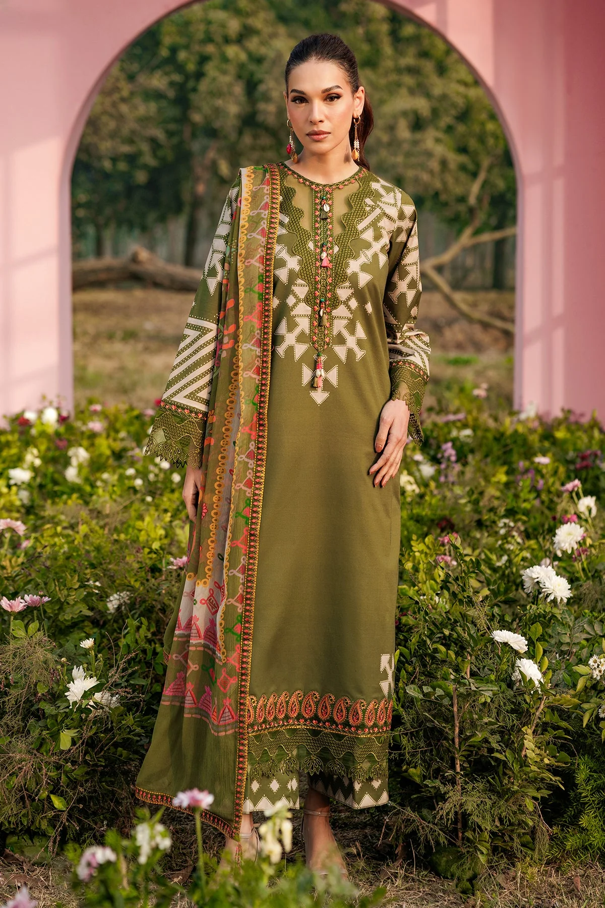 3-PC Unstitched Embroidered Lawn Collection
