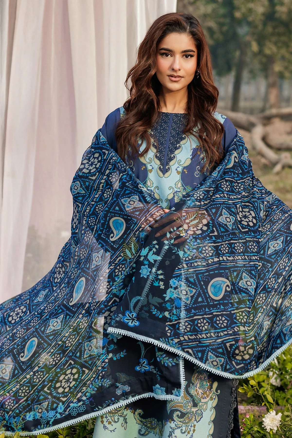 3-PC Unstitched Embroidered Lawn Collection - Image 4