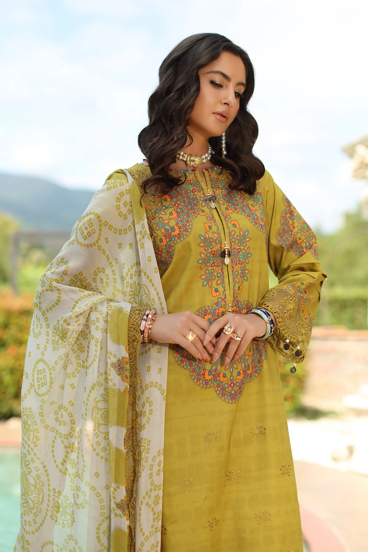 3-PC Unstitched Embroidered Lawn Collection - Image 3
