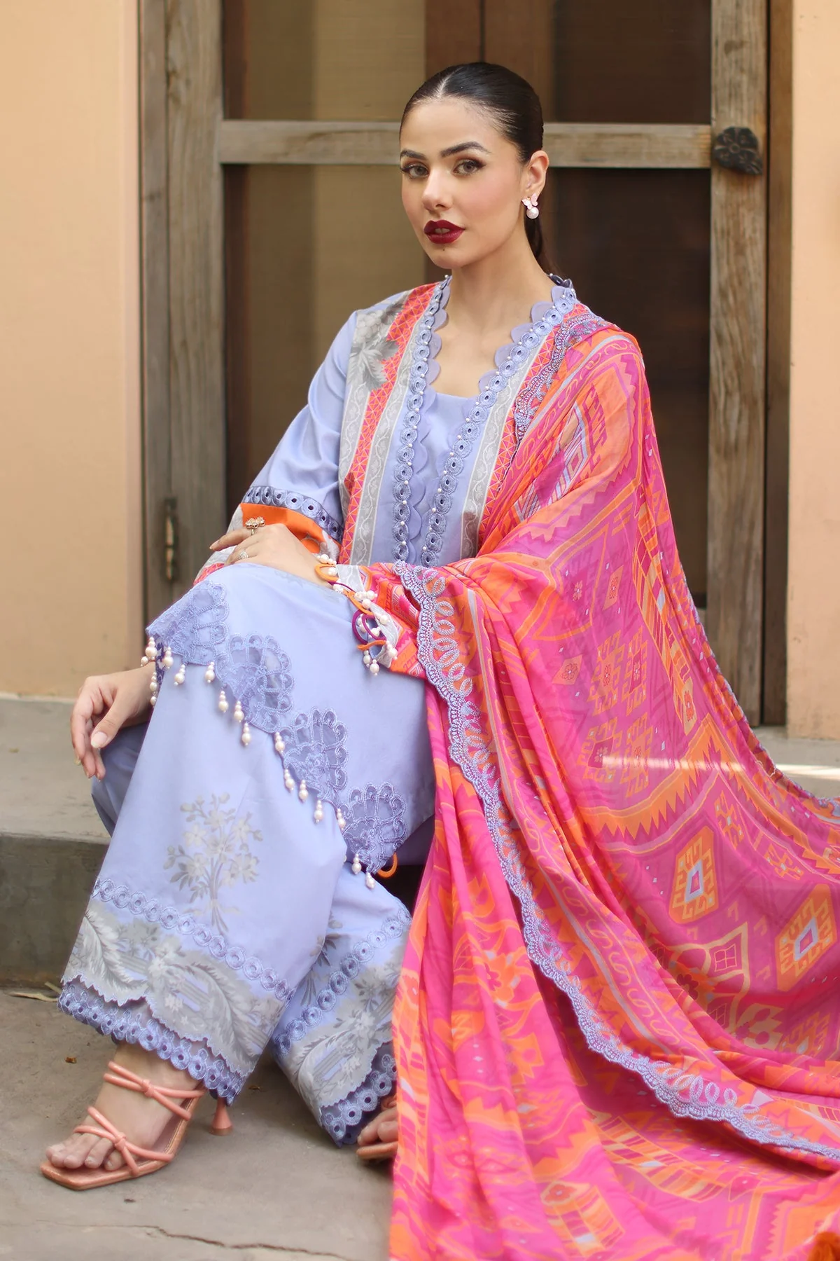 3-PC Unstitched Embroidered Lawn Collection - Image 3