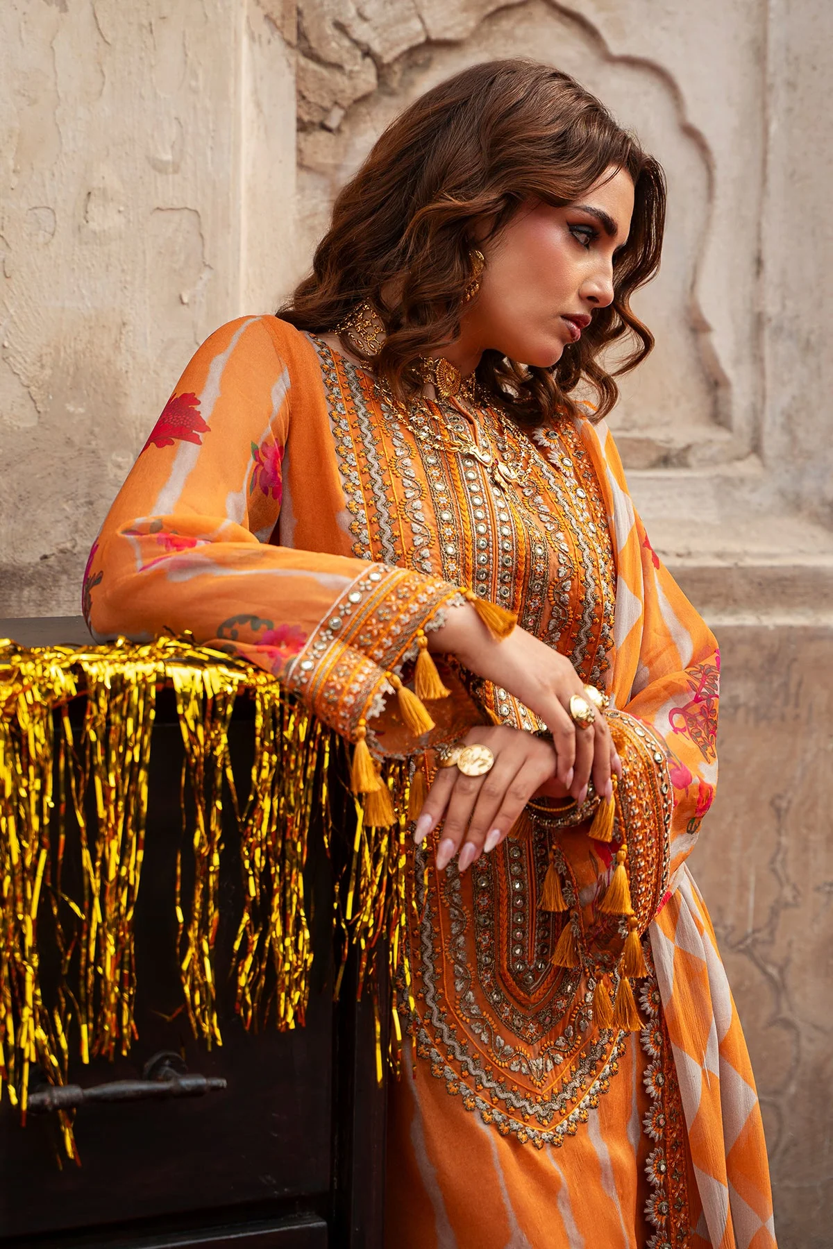 3-pc Unstitched Embroidered Printed Chiffon Collection - Image 3