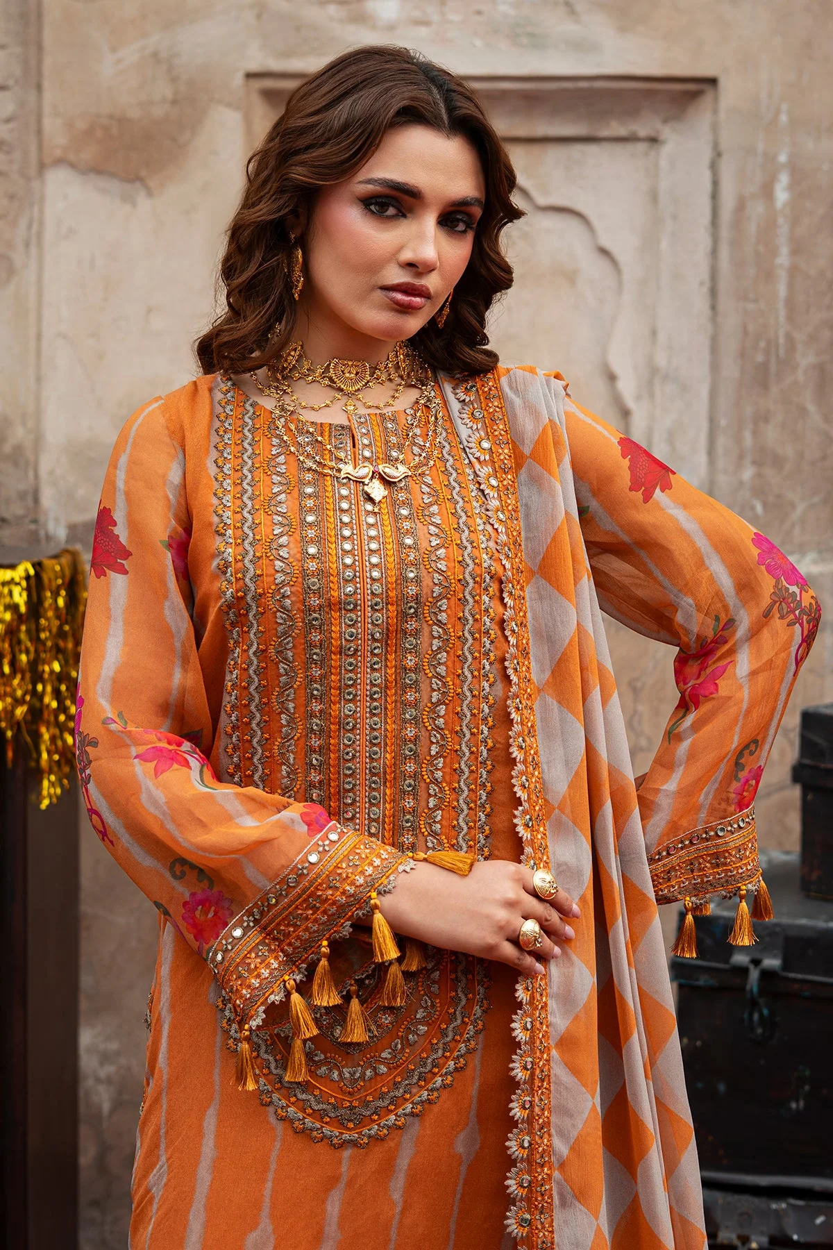 3-pc Unstitched Embroidered Printed Chiffon Collection - Image 4