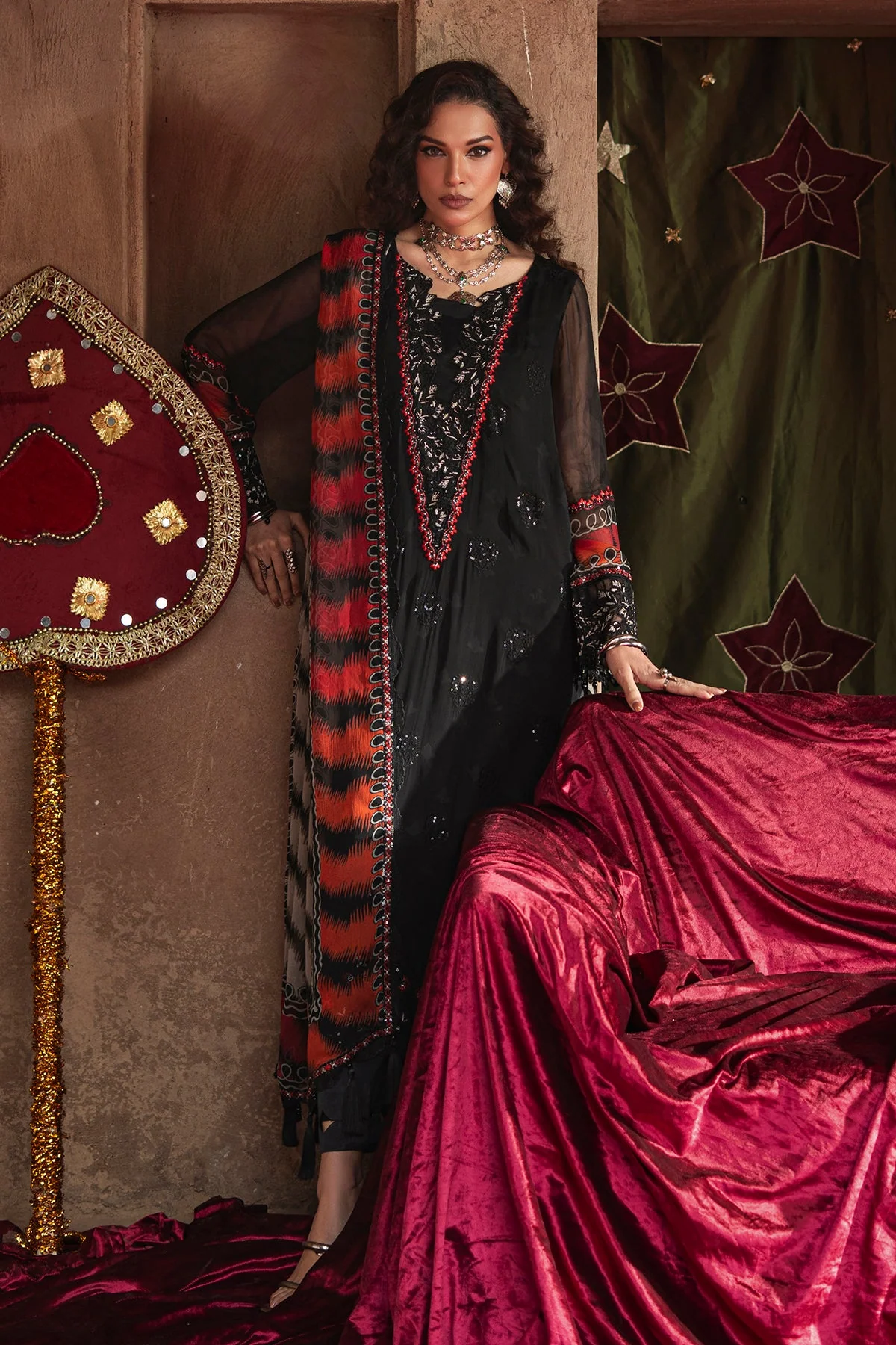 3-pc Unstitched Embroidered Printed Chiffon Collection - Image 5