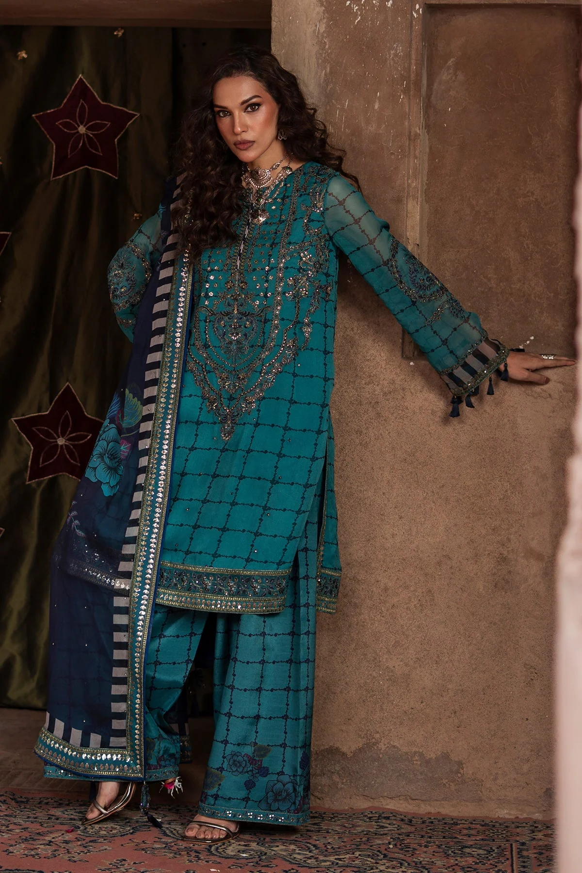 3-pc Unstitched Embroidered Printed Chiffon Collection - Image 7