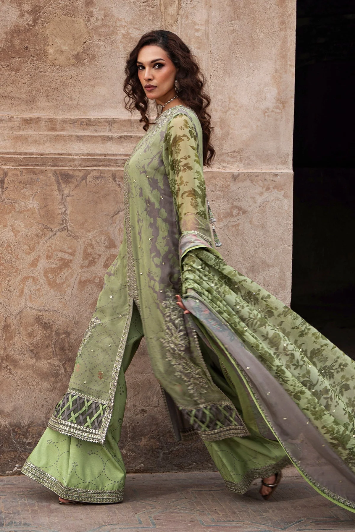 3-pc Unstitched Embroidered Printed Chiffon Collection - Image 7