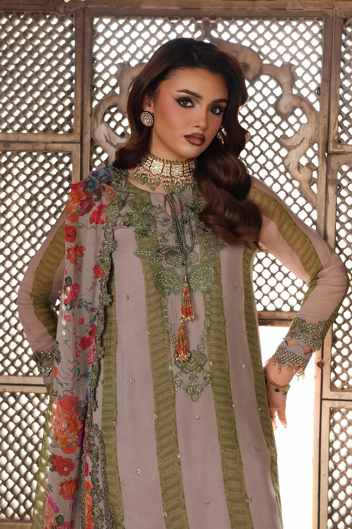 3-pc Unstitched Embroidered Printed Chiffon Collection - Image 2