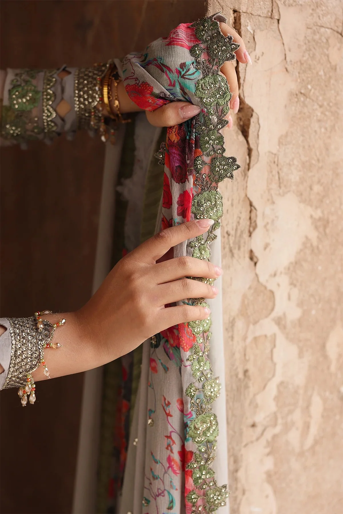 3-pc Unstitched Embroidered Printed Chiffon Collection - Image 3