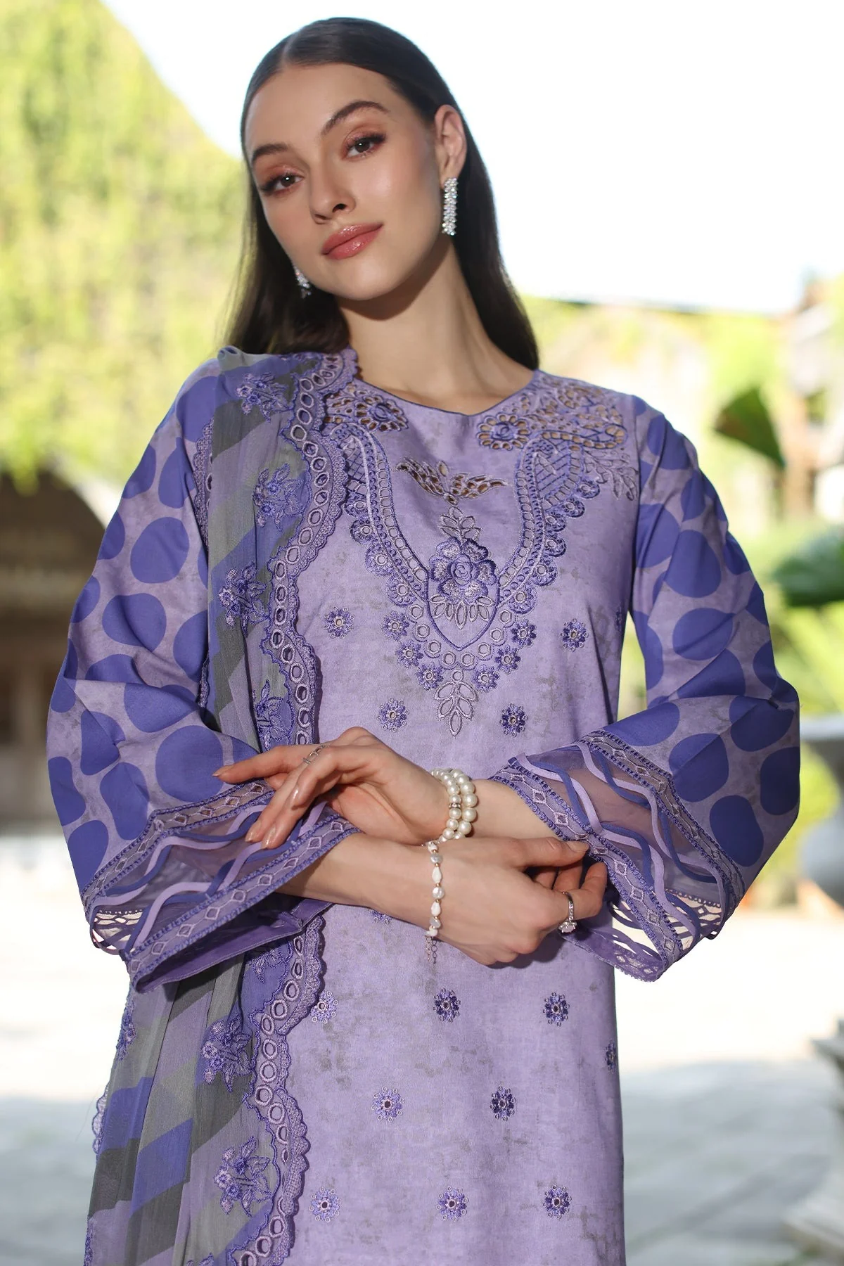 3-PC Unstitched Embroidered Printed Lawn Collection - Image 2