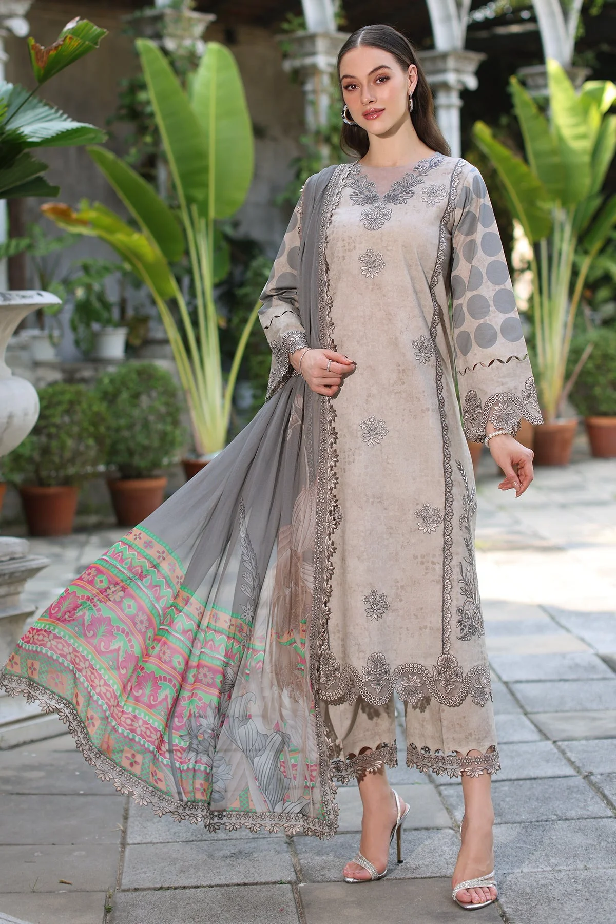 3-PC Unstitched Embroidered Printed Lawn Collection - Image 5