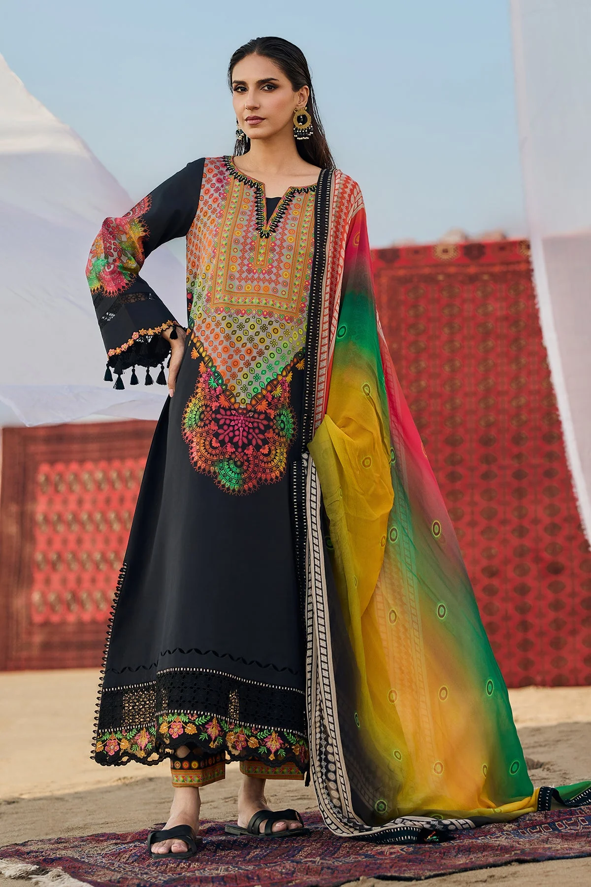 3-PC Unstitched Embroidered Swiss Collection - Image 3