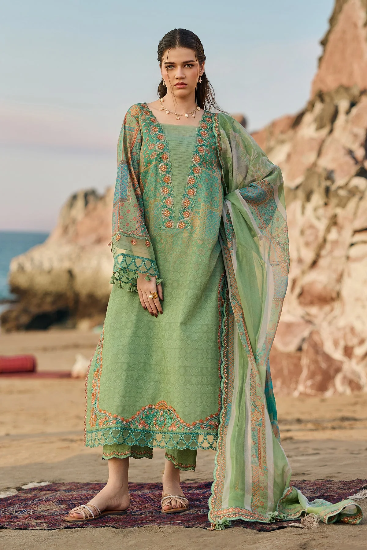 3-PC Unstitched Embroidered Swiss Collection - Image 3