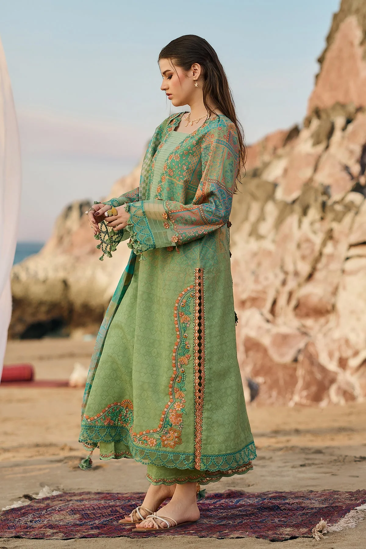 3-PC Unstitched Embroidered Swiss Collection - Image 4