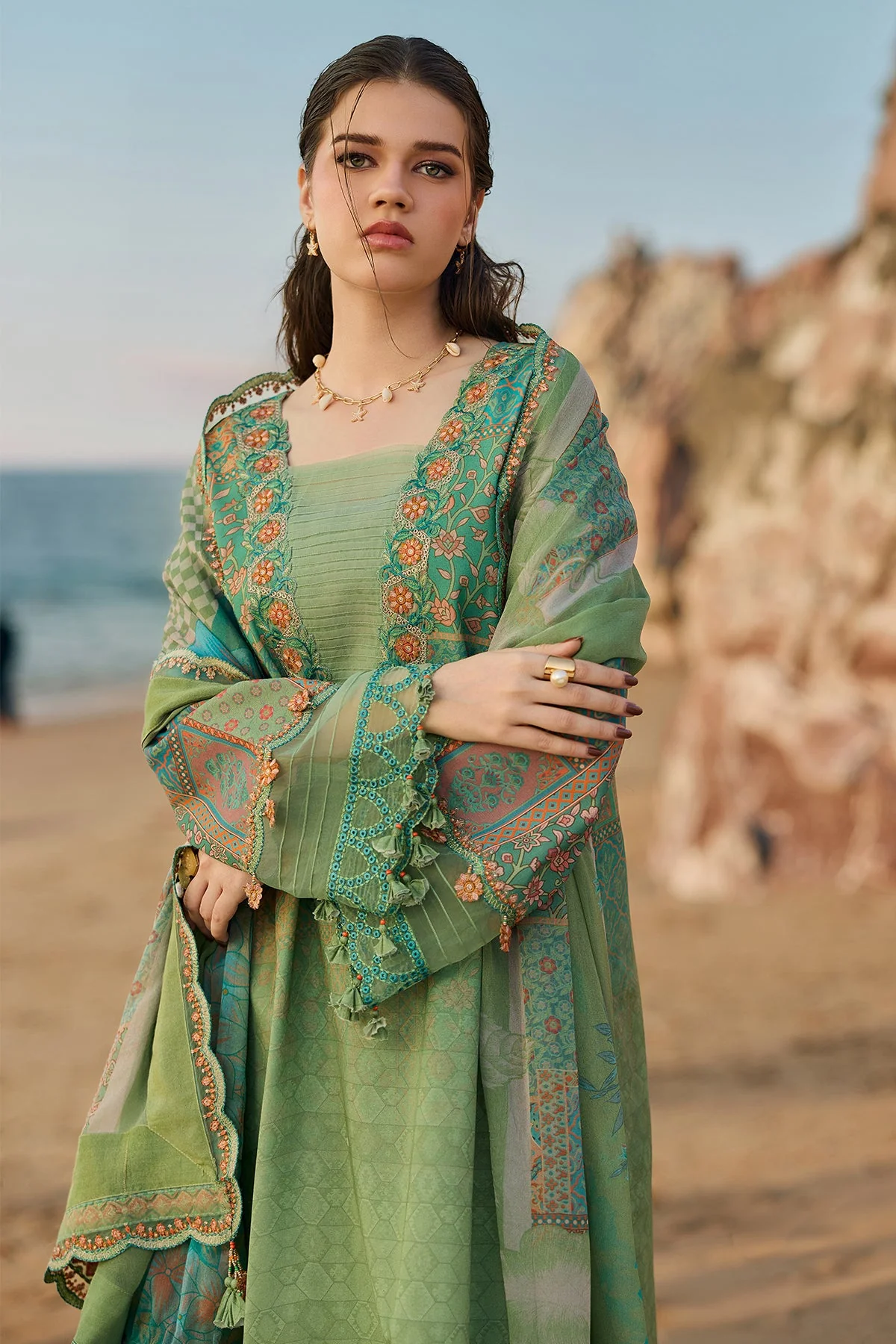 3-PC Unstitched Embroidered Swiss Collection - Image 6