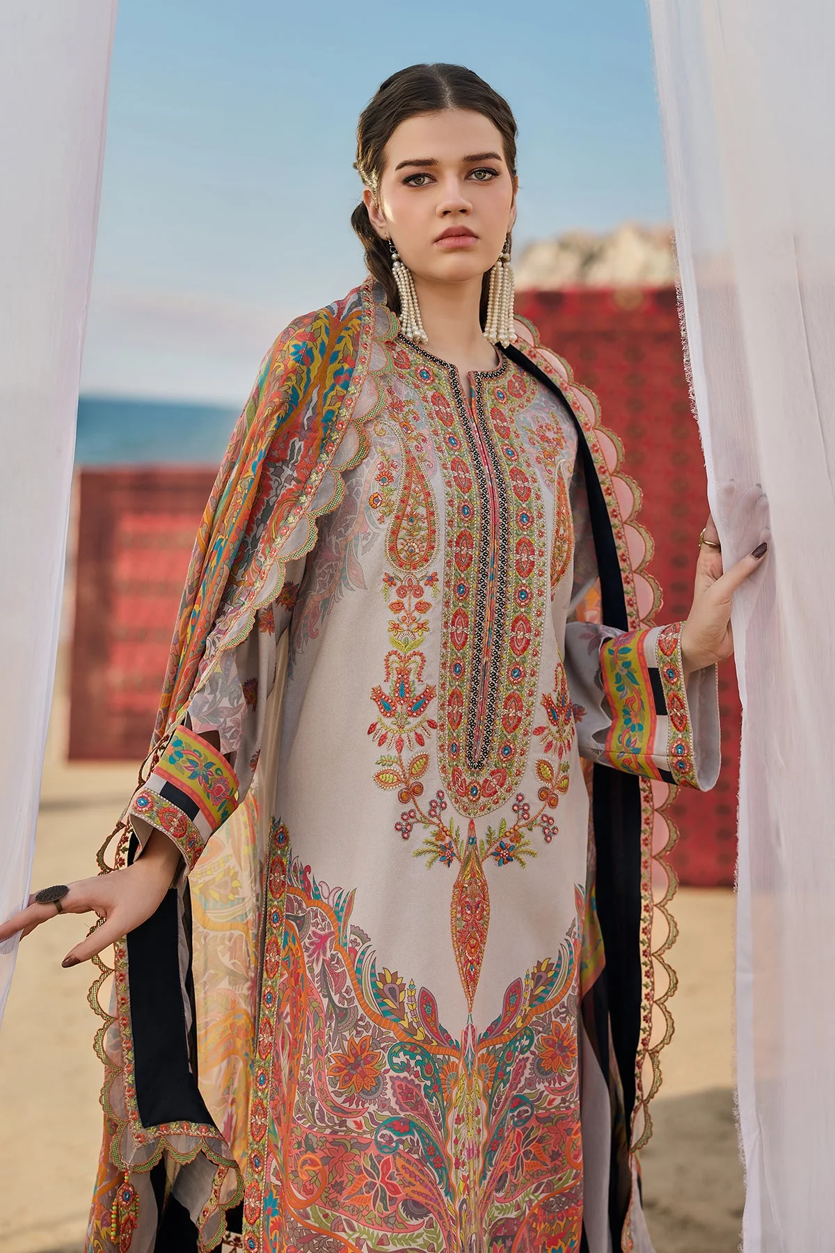 3-PC Unstitched Embroidered Swiss Collection - Image 4