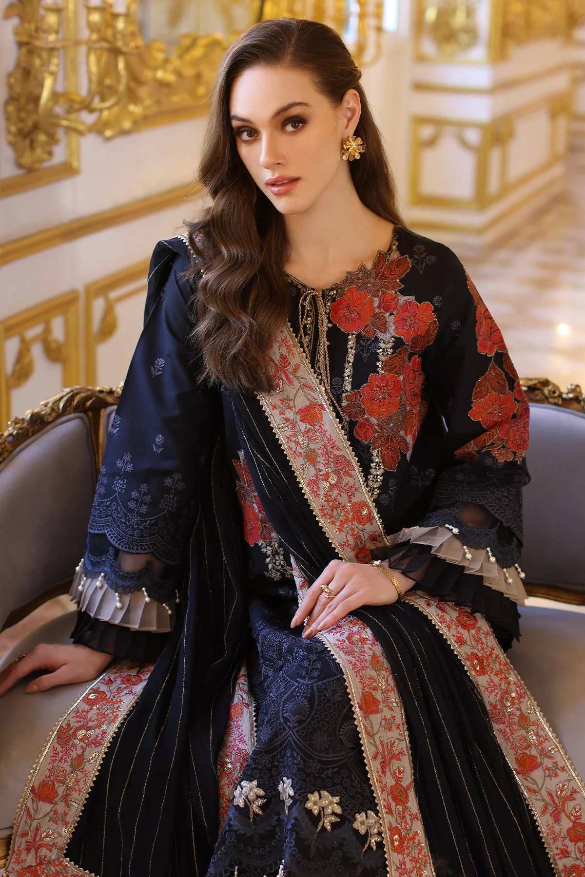 3-PC Unstitched Premium Chiffli Collection - Image 2