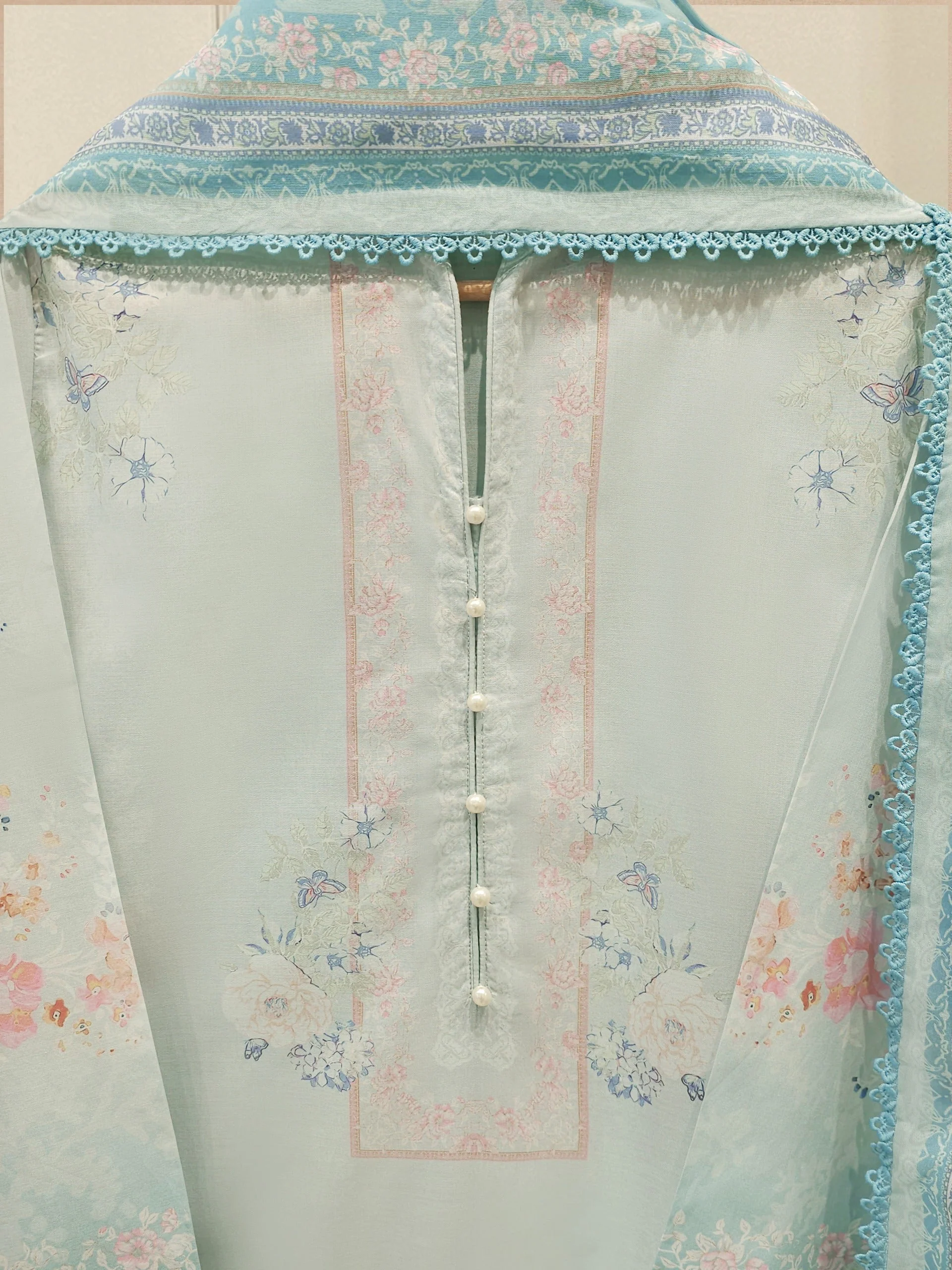 3 Piece - Digital Printed Cambric Suit - Image 5