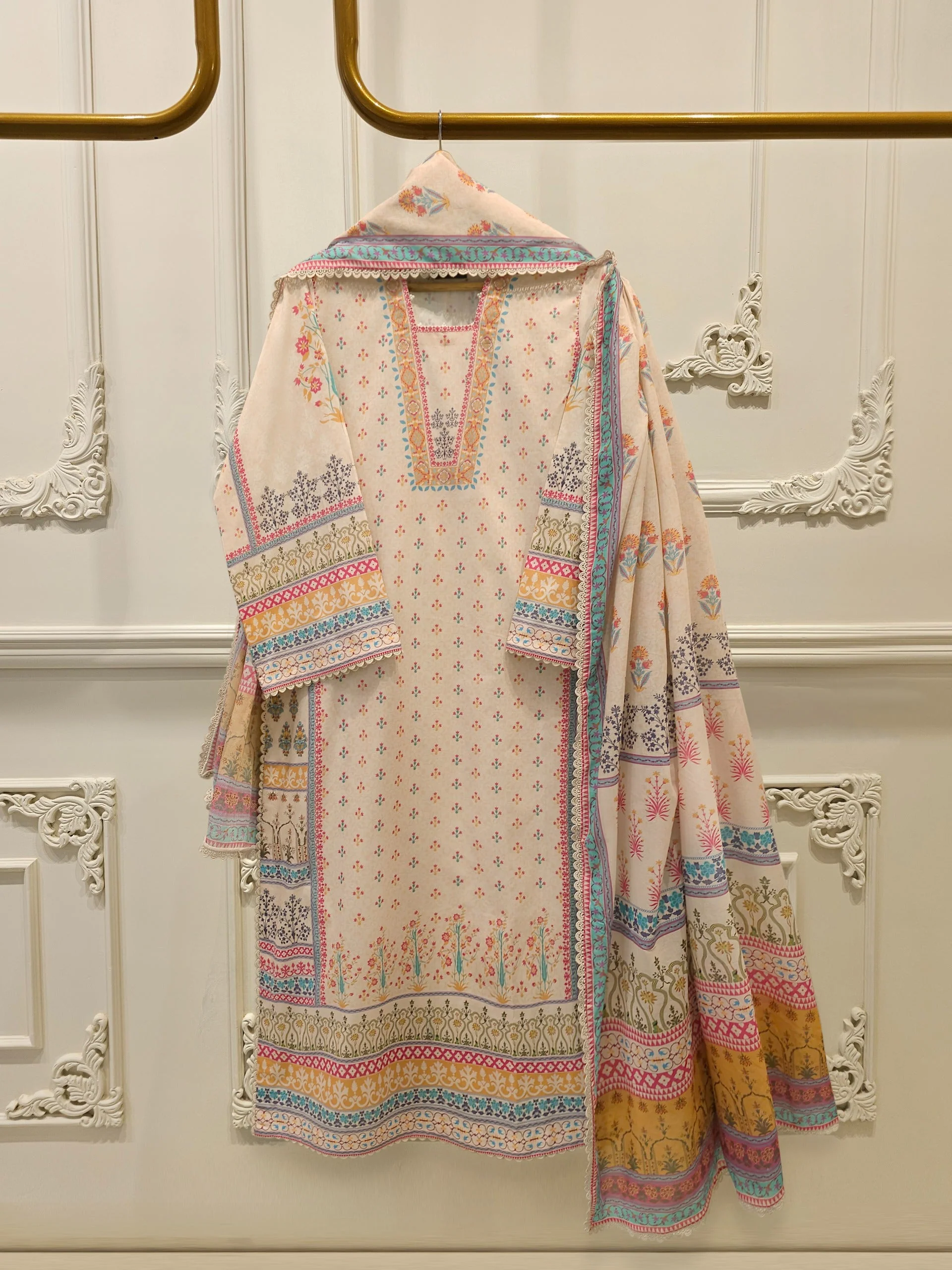 3 Piece - Digital Printed Embroidered Cambric Suit