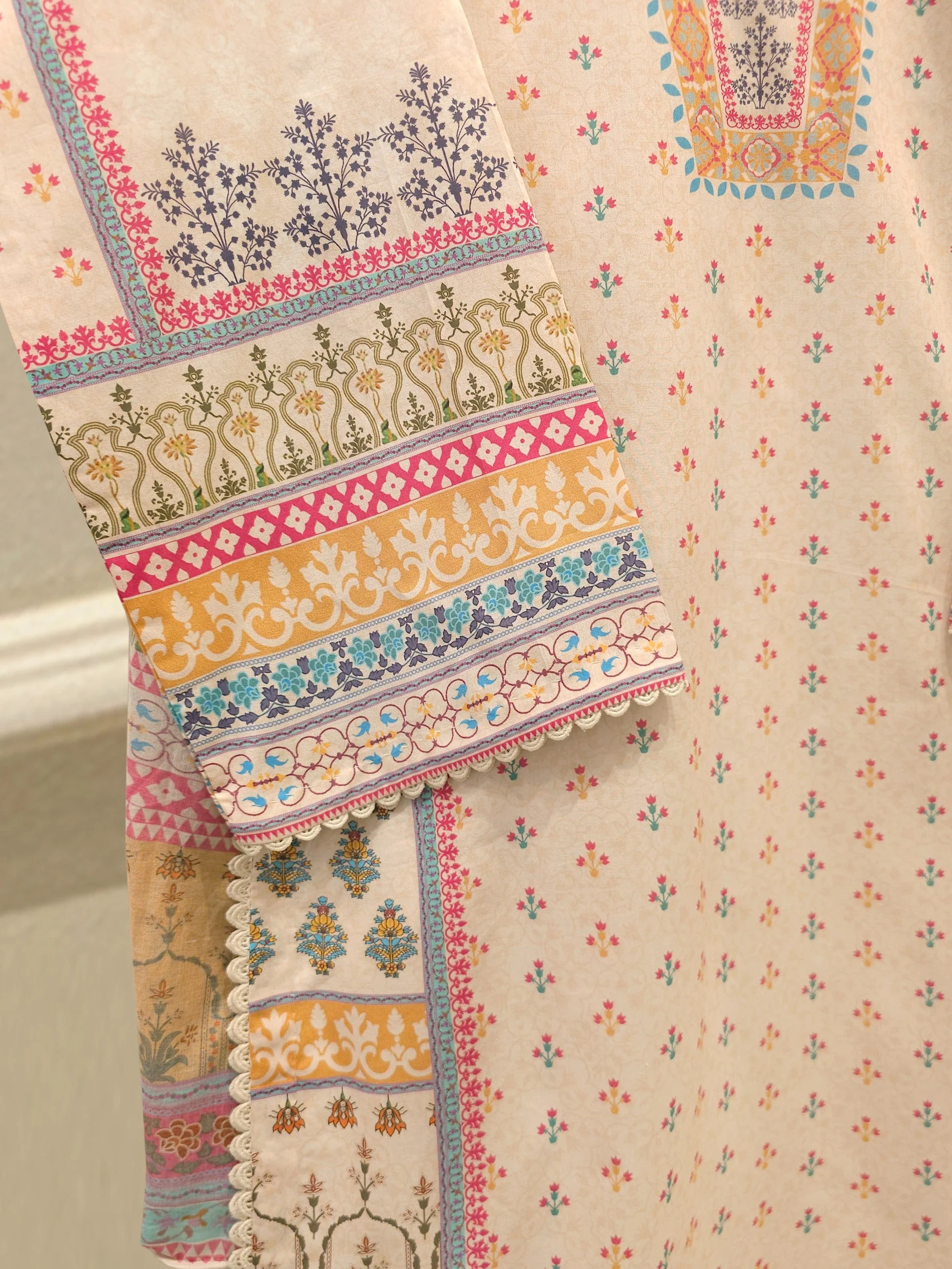3 Piece - Digital Printed Embroidered Cambric Suit - Image 7