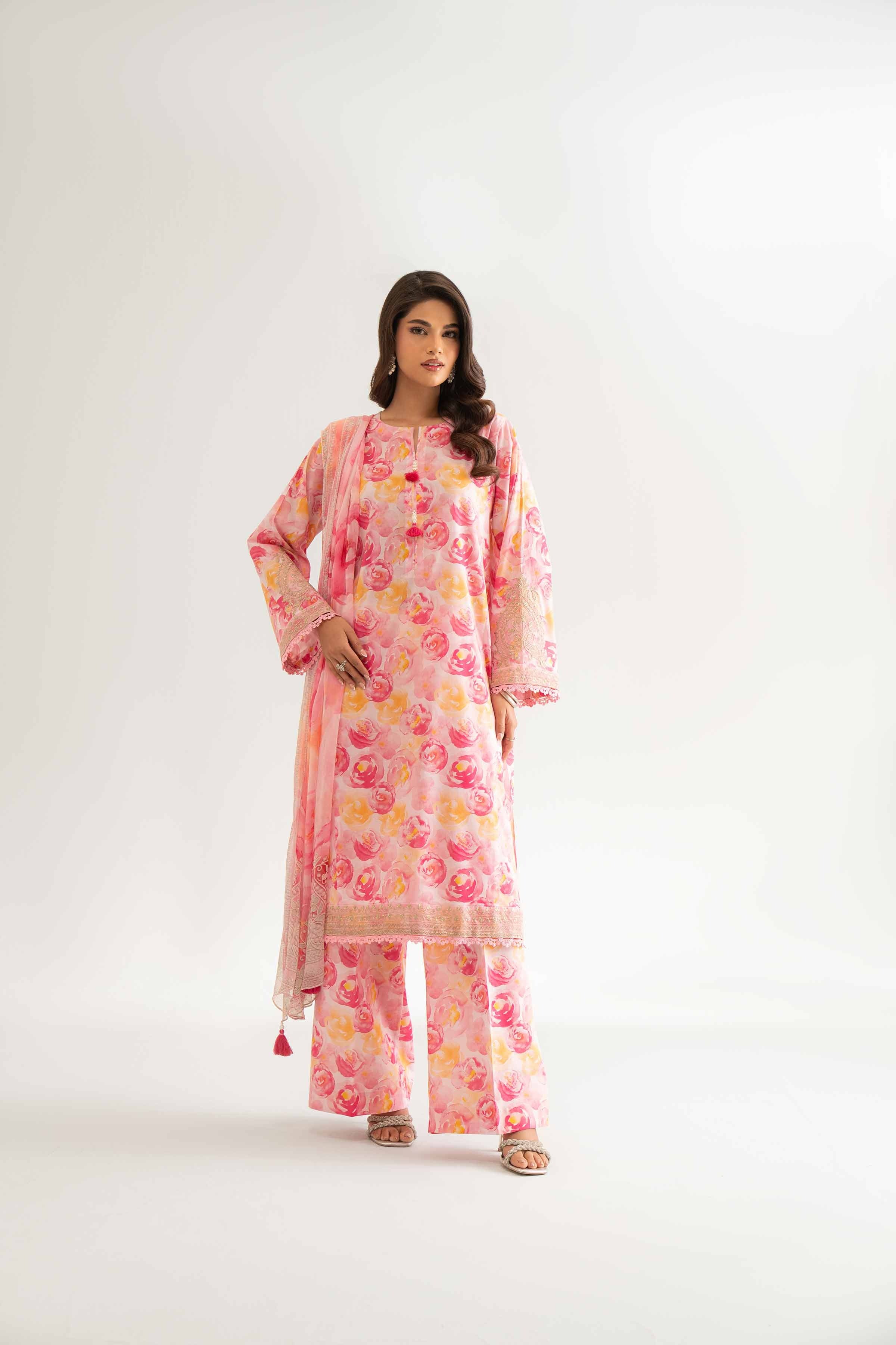 3 Piece - Digital Printed Embroidered Suit - Image 3