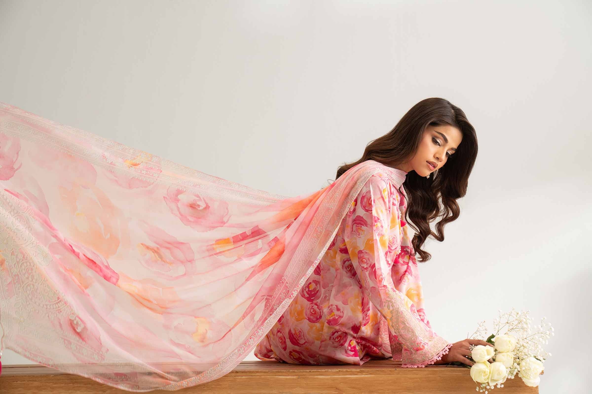3 Piece - Digital Printed Embroidered Suit - Image 5