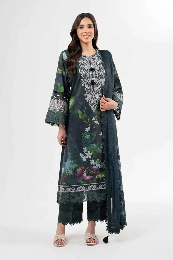 3 Piece - Digital Printed Embroidered Suit - Image 10