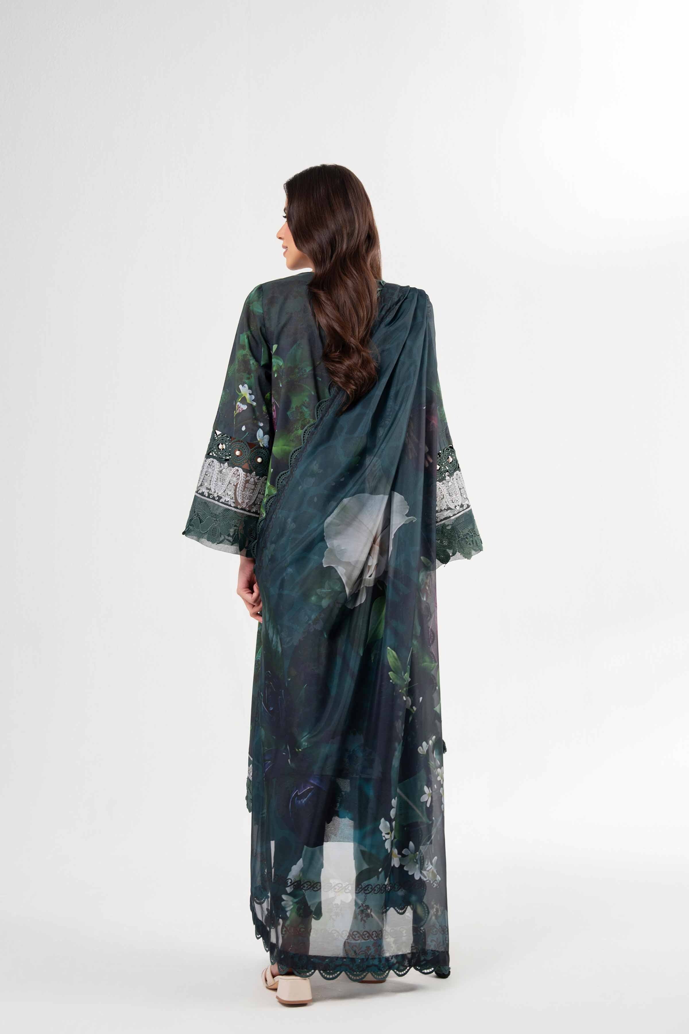 3 Piece - Digital Printed Embroidered Suit - Image 11