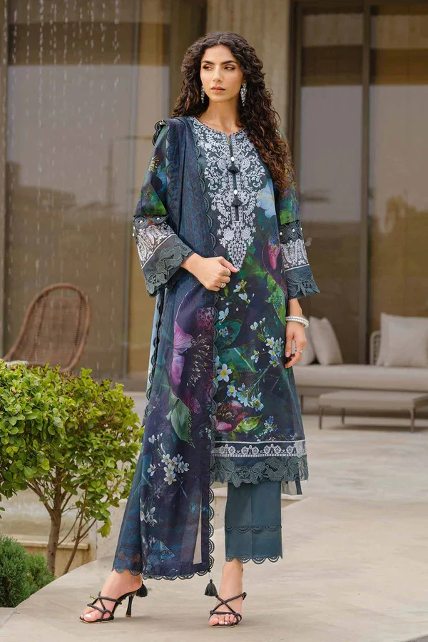 3 Piece - Digital Printed Embroidered Suit - Image 6