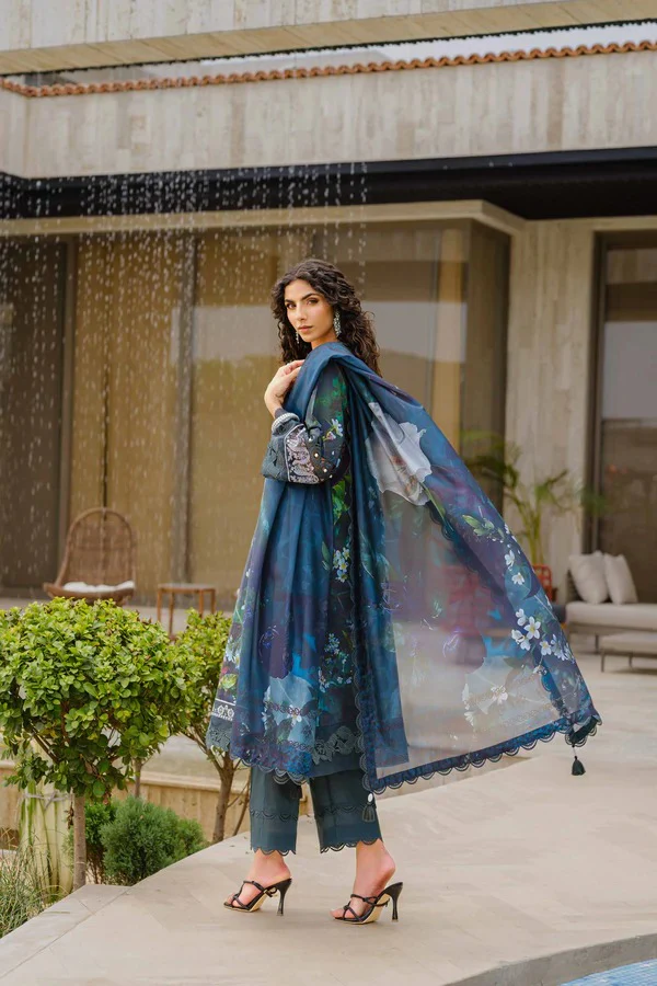 3 Piece - Digital Printed Embroidered Suit - Image 8